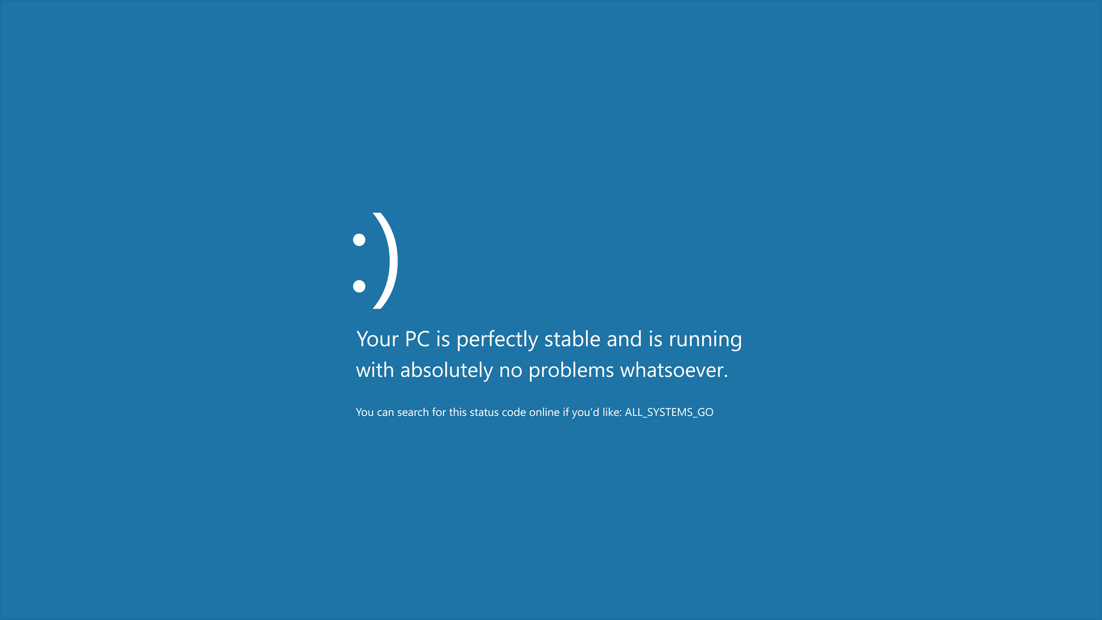 Windows Smiley Blue Screen, solid blue screen, smiley face, 4K Desktop Wallpaper