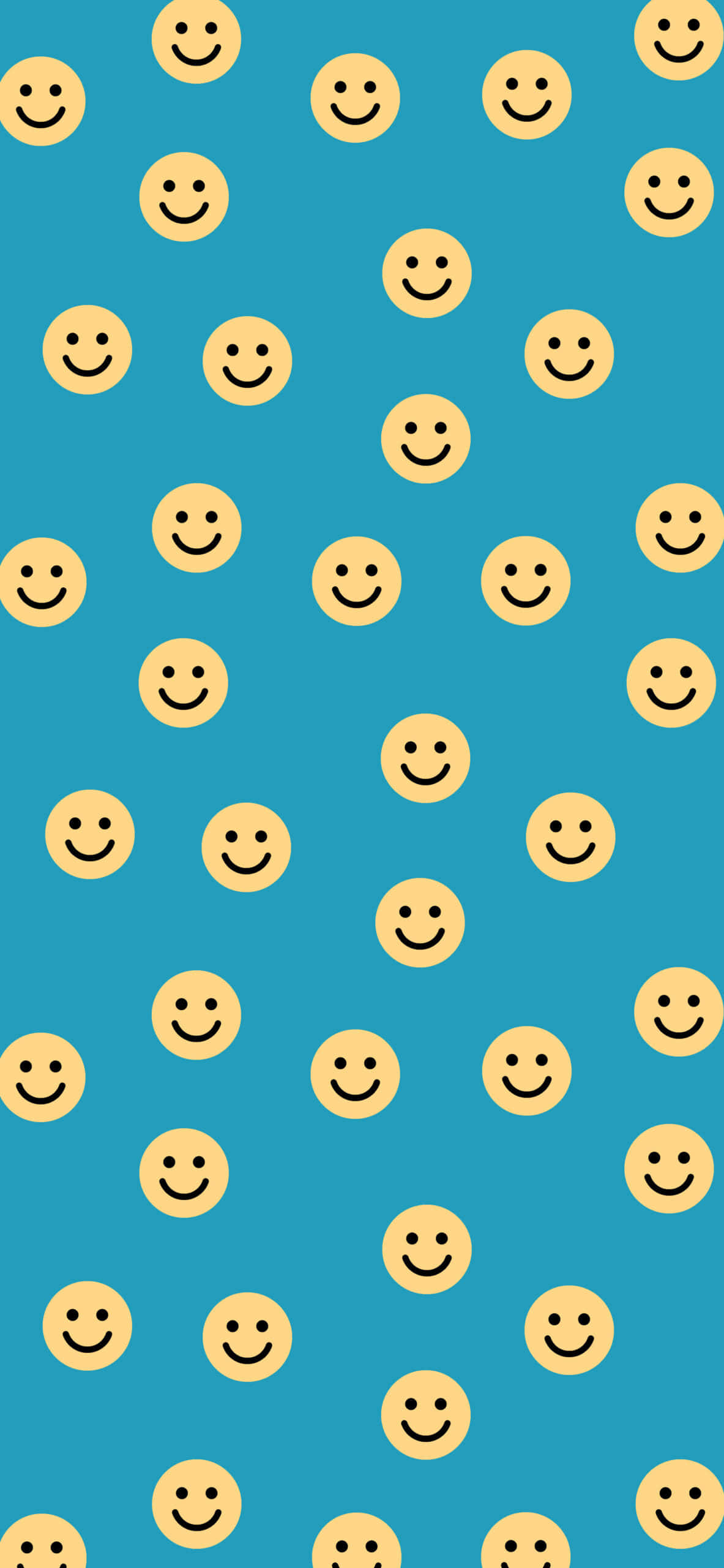 blue background, smiley faces, teal background, 2K Phone Wallpaper