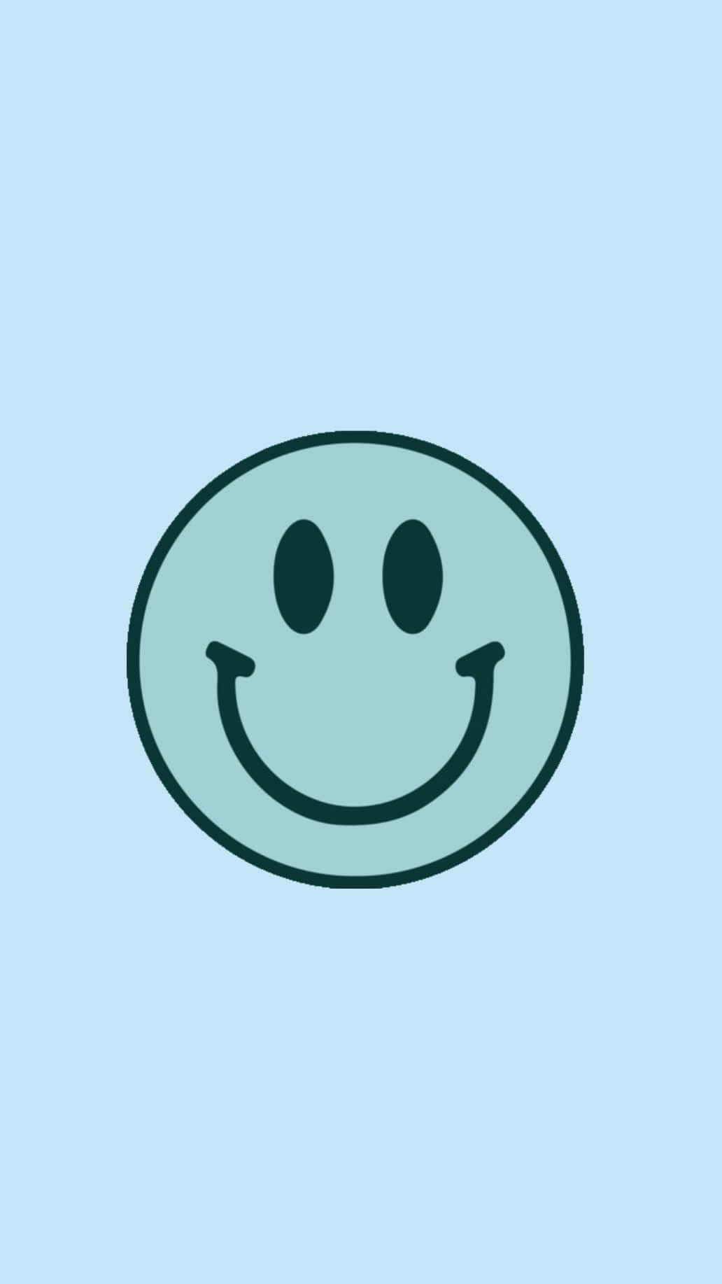 Blue Smiley Face, light blue background, smiling face icon, HD Phone Wallpaper