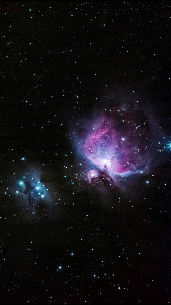 Pink Nebula, Blue Space Phone, vibrant purple, SD Phone Wallpaper