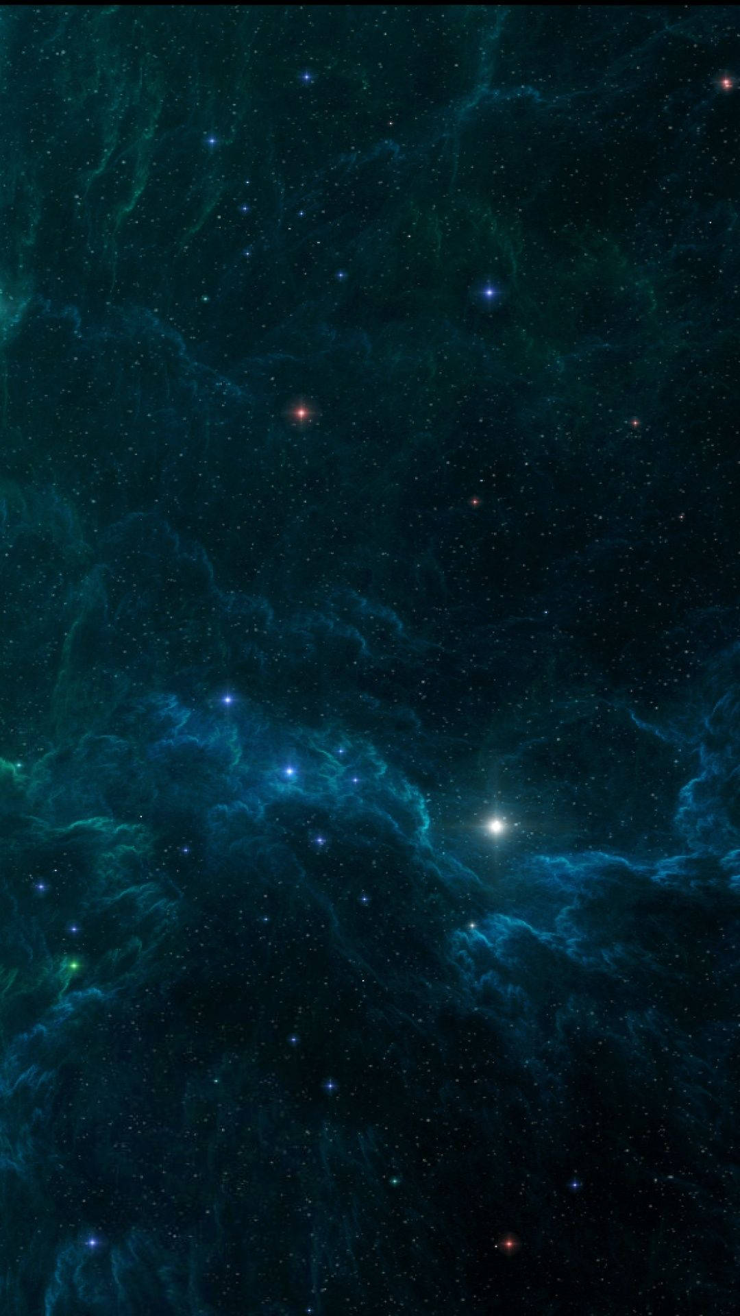 Blue Nebula And Stars Phone, cosmic nebulae, deep teal, Full HD Phone Wallpaper