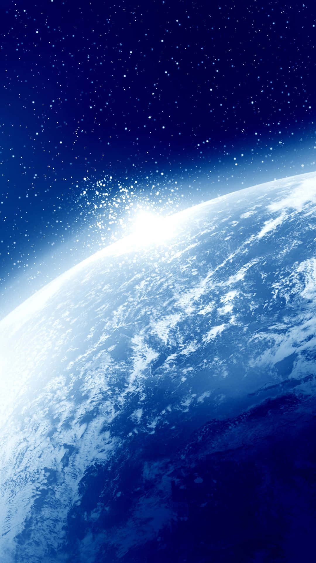 Blue Earth, space, starry deep blue cosmos, Full HD Phone Wallpaper