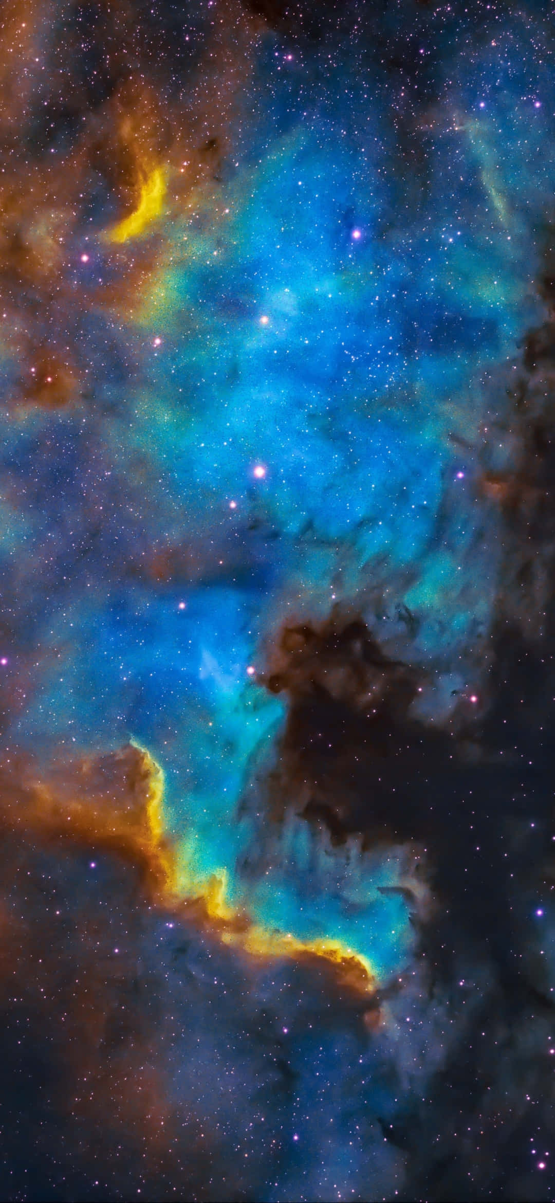 Stellar Nebula, electric blue, fiery orange, Full HD Phone Wallpaper