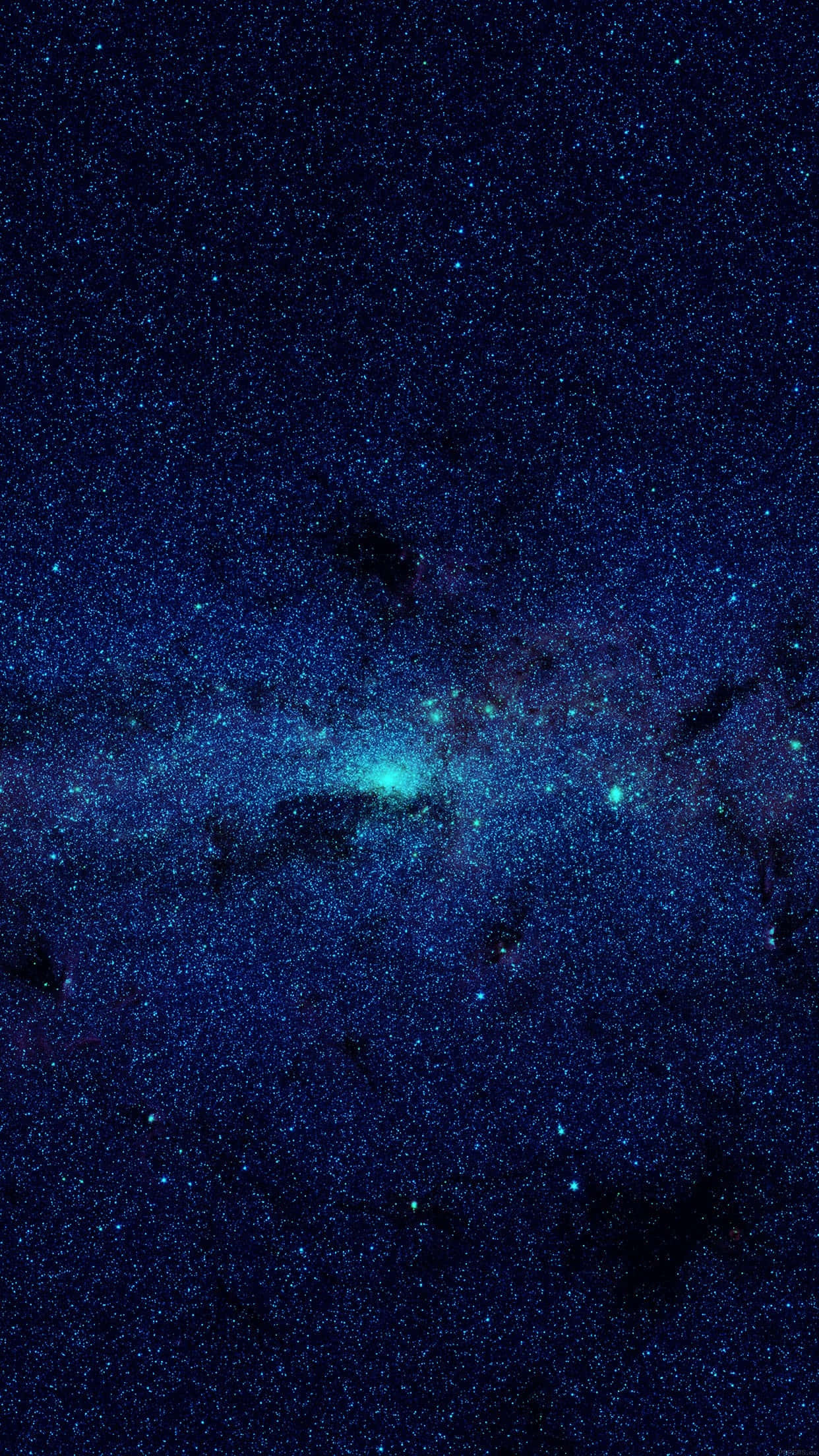 Starry Night Sky Galaxy View, deep blue cosmic expanse, glowing turquoise nebula, Full HD Phone Wallpaper
