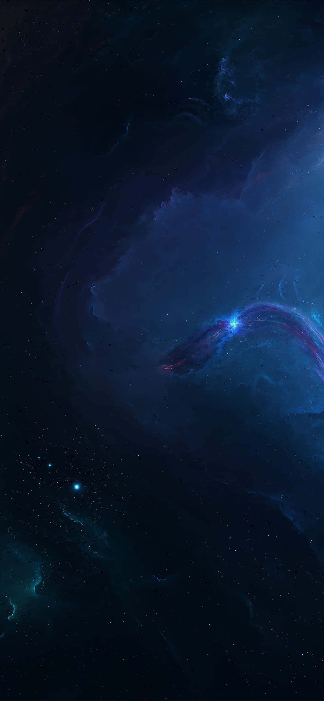 cosmic blue nebula, deep blues, purples, Full HD Phone Wallpaper