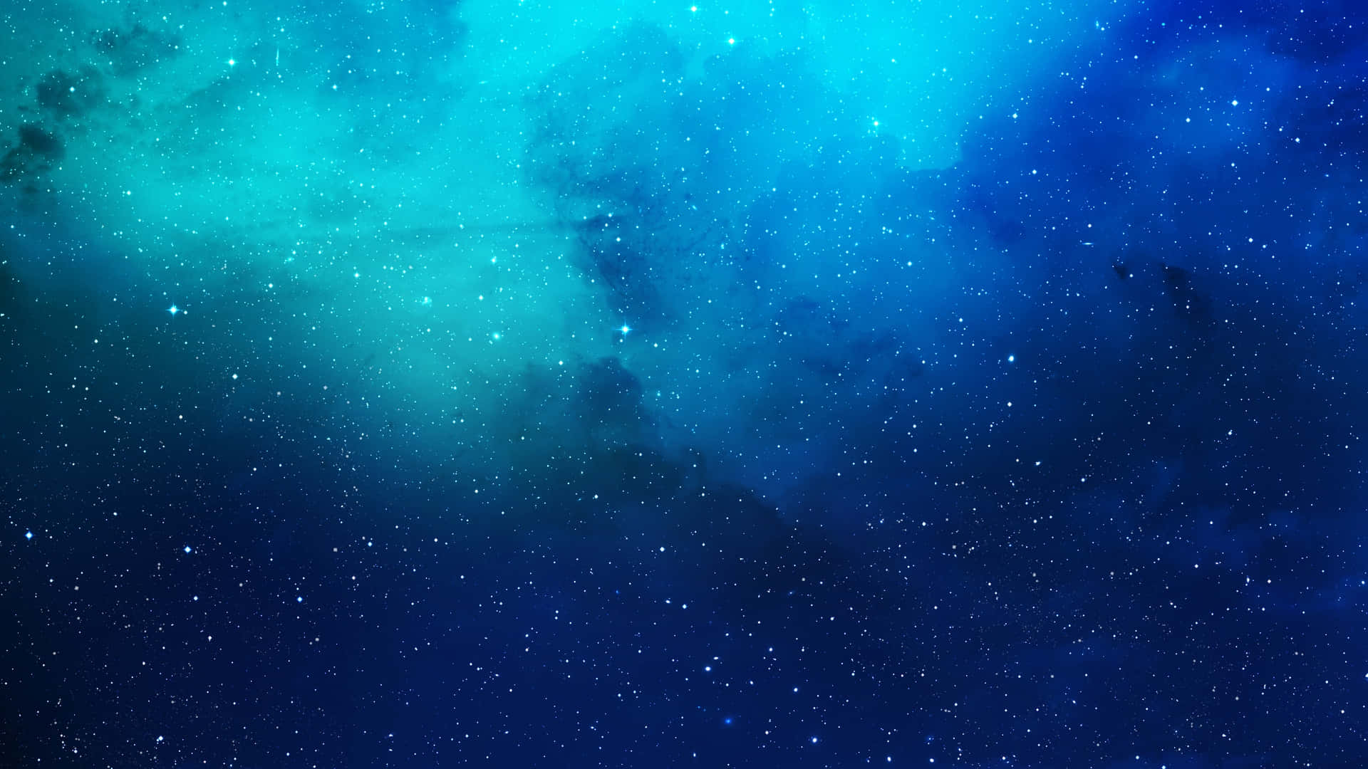starry nebula, teal, deep blue, Full HD Desktop Wallpaper