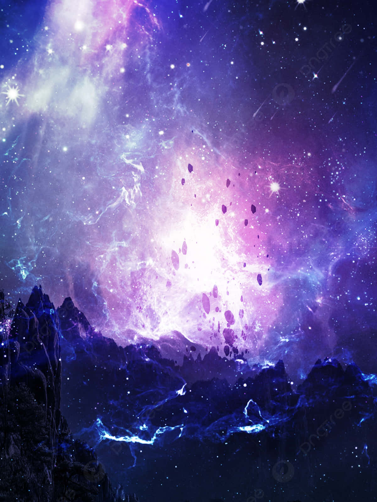purple and blue space, stars and nebulas, cosmic nebula, HD Phone Wallpaper