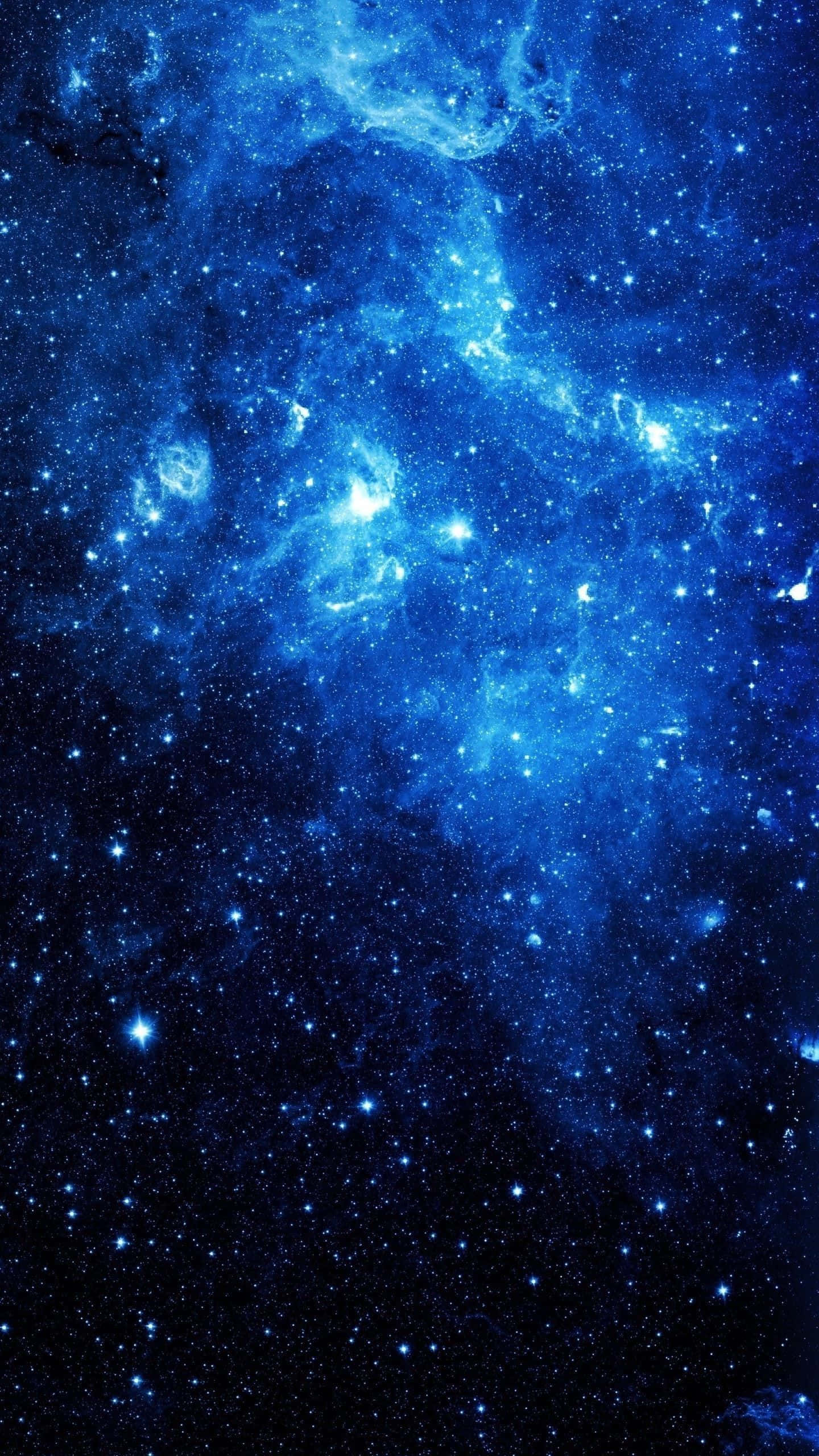 blue galaxy iphone, blue space, nebula, 2K Phone Wallpaper