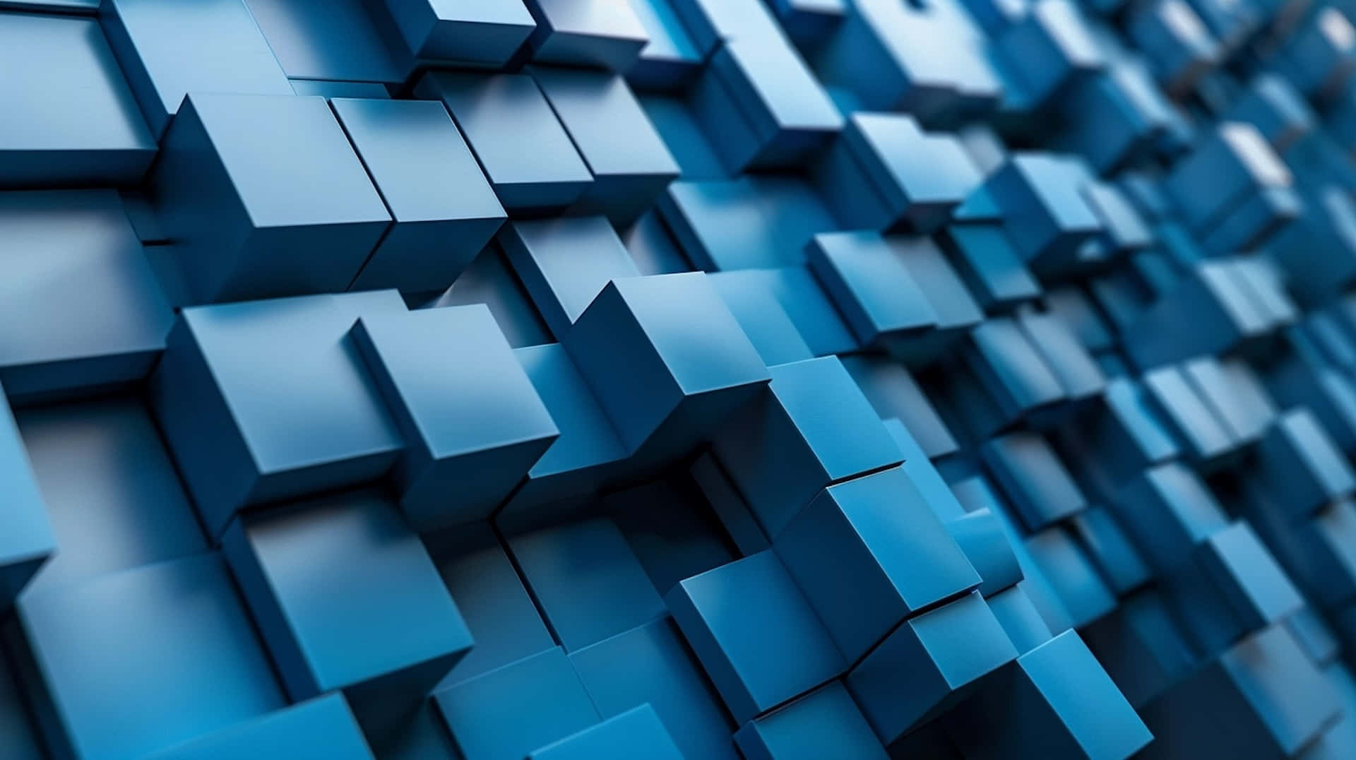 abstract blue3 d cubes background, blue cubes, geometric wall, Full HD Desktop Wallpaper