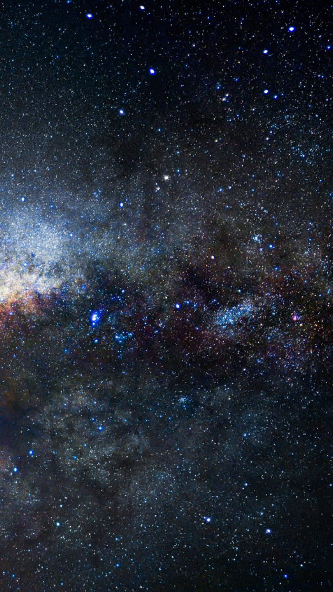 Blue Stars, Milky Way galaxy, blue nebulae, Full HD Phone Wallpaper