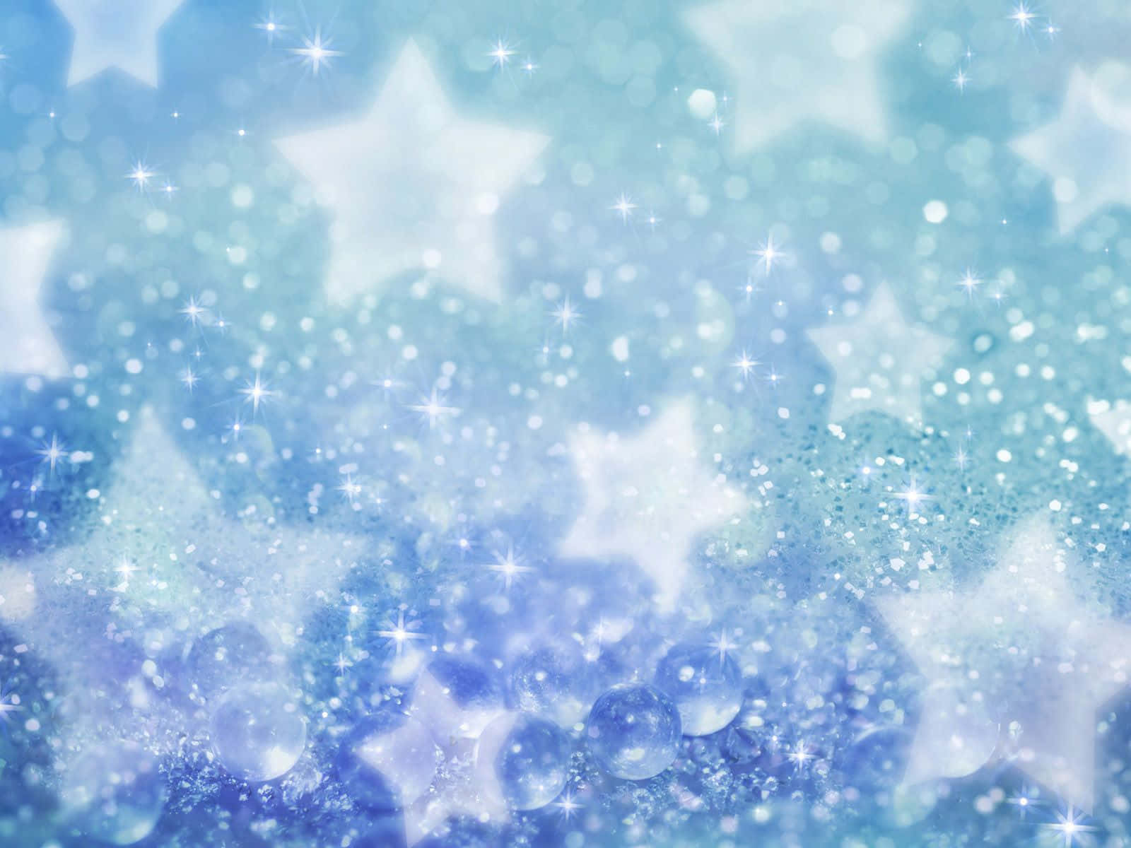 Blue Stars, glowing white stars, sparkling particles, HD Desktop Wallpaper