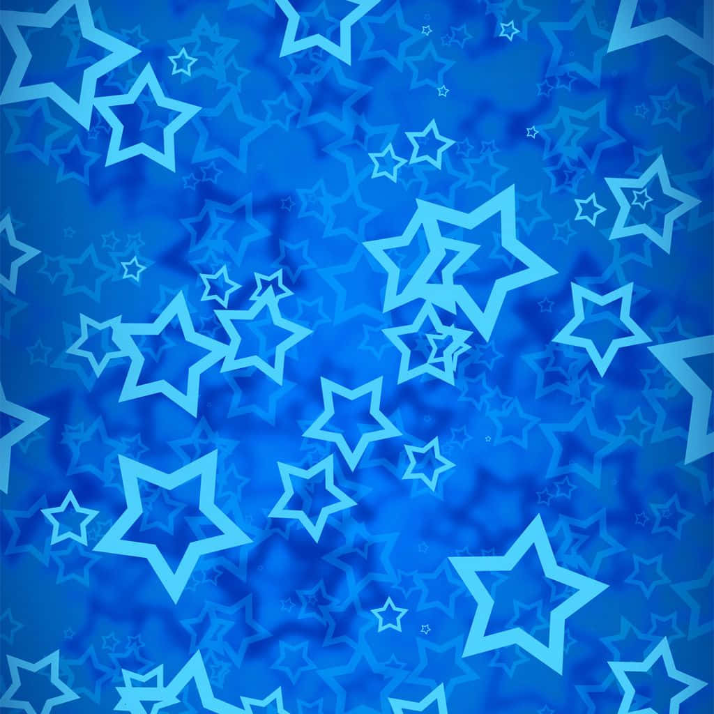 Dark Blue Star, vibrant blue background, glowing star outlines, SD Desktop Wallpaper