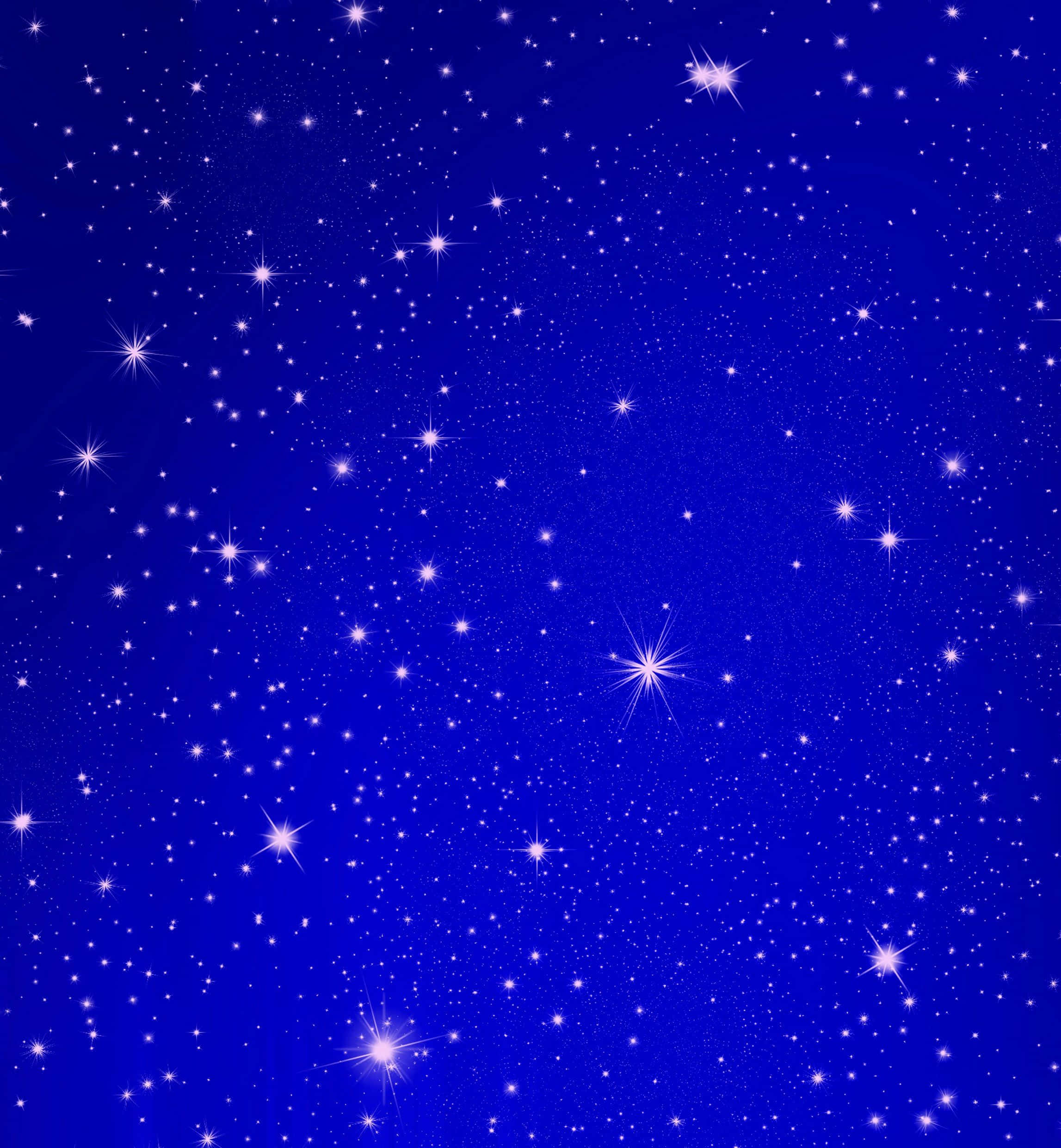 Blue Stars, deep blue night sky, twinkling white stars, Full HD Phone Wallpaper