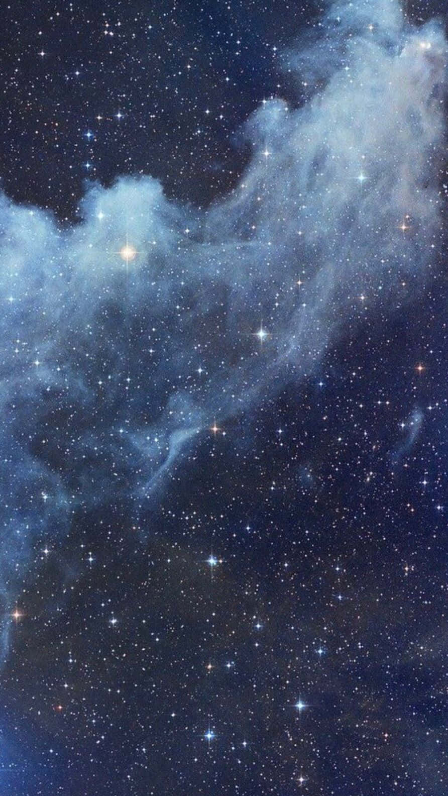 blue stars, glowing blue nebulae, twinkling stars, HD Phone Wallpaper