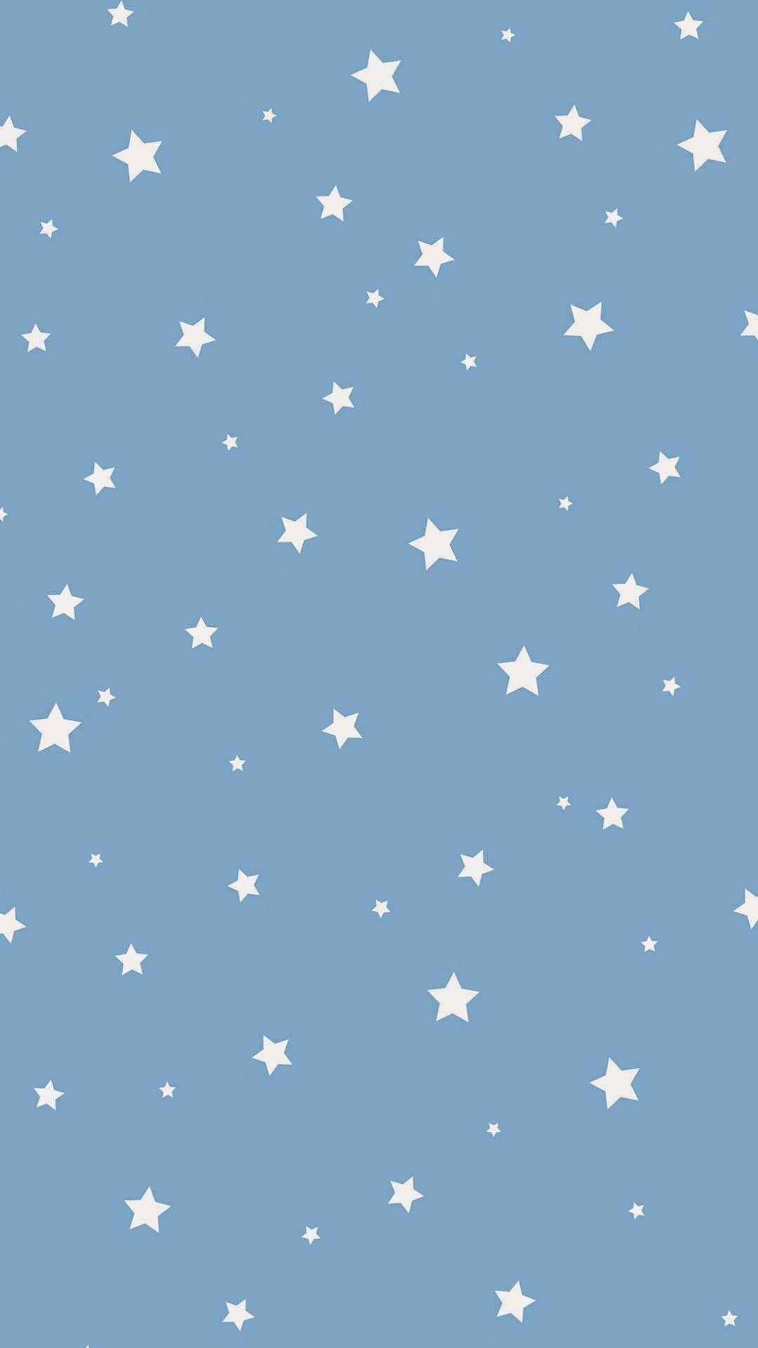 Blue Stars, soft blue background, white stars, Full HD Phone Wallpaper