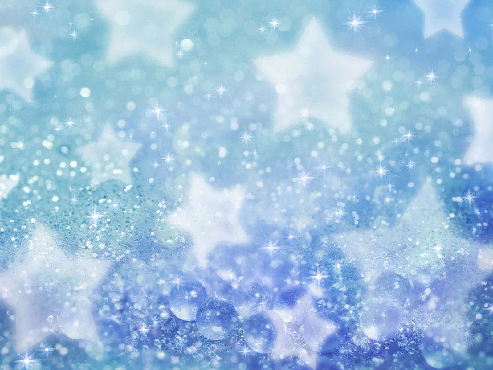 Blue Stars, glowing stars, sparkling bokeh lights, HD Desktop Wallpaper