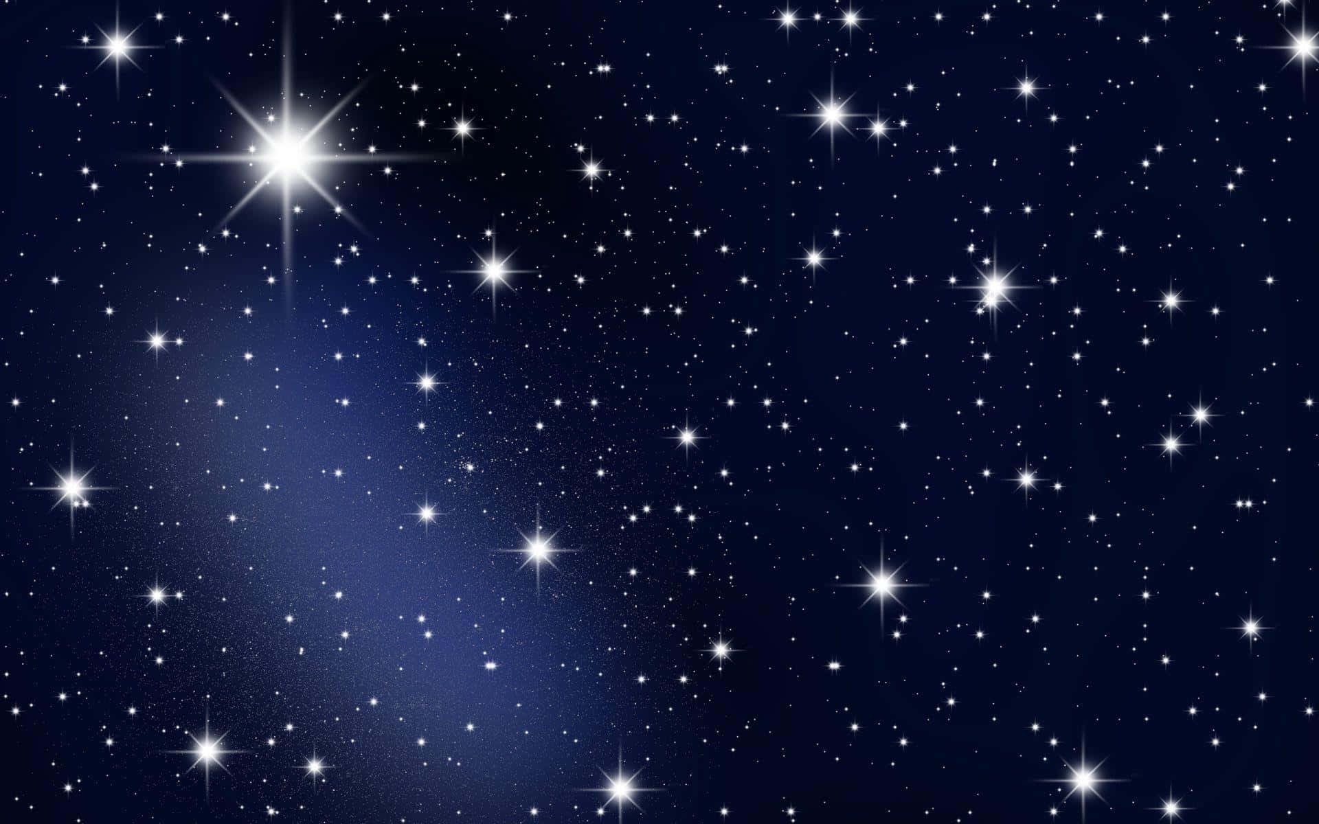 Blue Stars, deep blue night sky, twinkling stars, Full HD Desktop Wallpaper