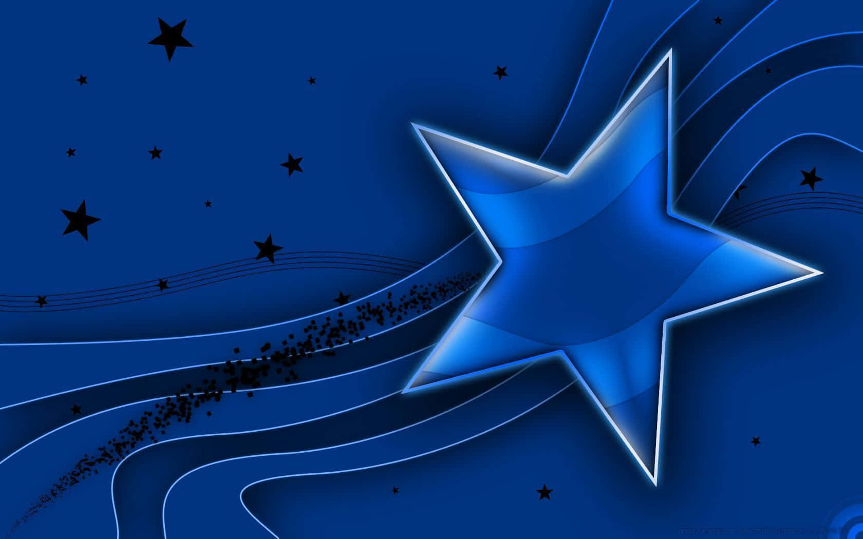 blue stars, glowing blue star, deep blue sky, HD Desktop Wallpaper