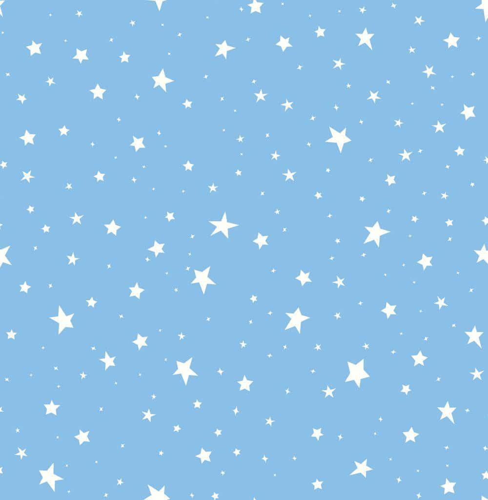 Blue Stars, soft blue background, white stars, SD Phone Wallpaper