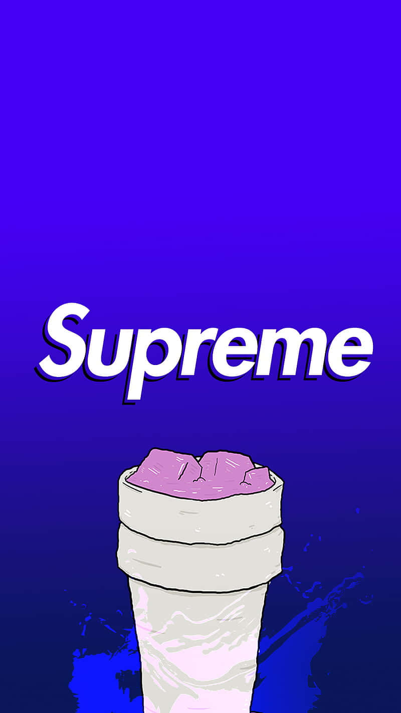 Supreme, blue supreme, purple swirls, HD Phone Wallpaper