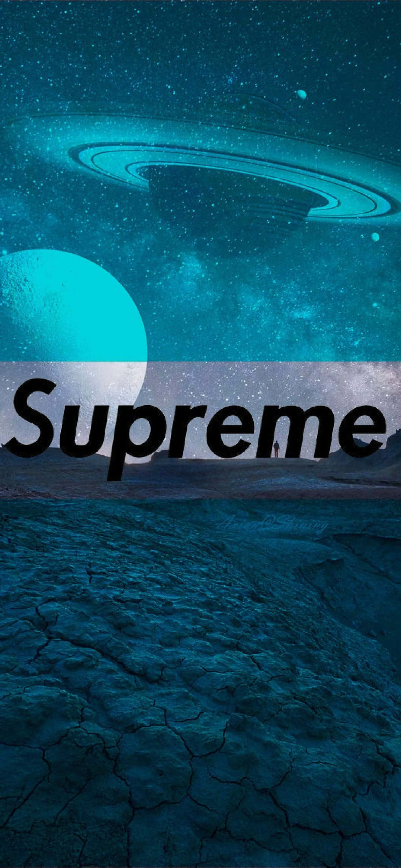 blue supreme, teal-hued, ringed planet, 2K Phone Wallpaper