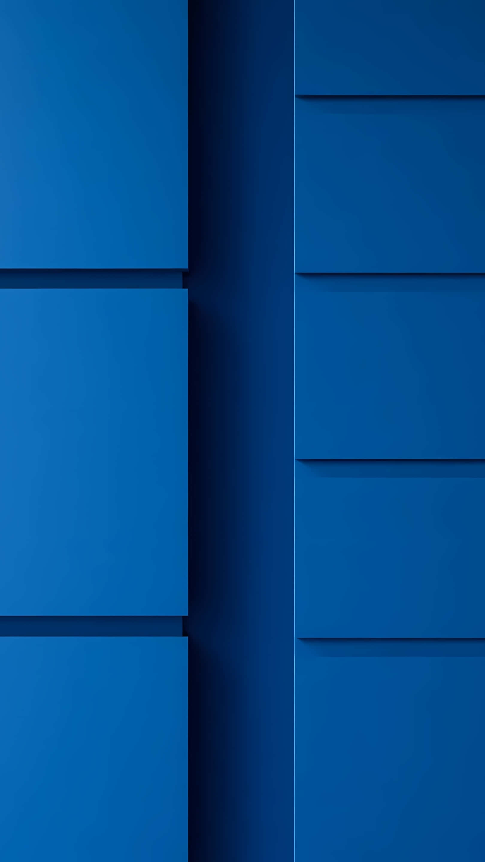 3D blue geometric architectural panels, deep blue, rectangular panels, 2K Phone Wallpaper
