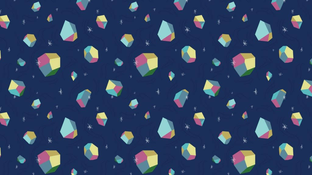 Blue Texture Gems, geometric gemstones, deep blue cosmic backdrop, SD Desktop Wallpaper