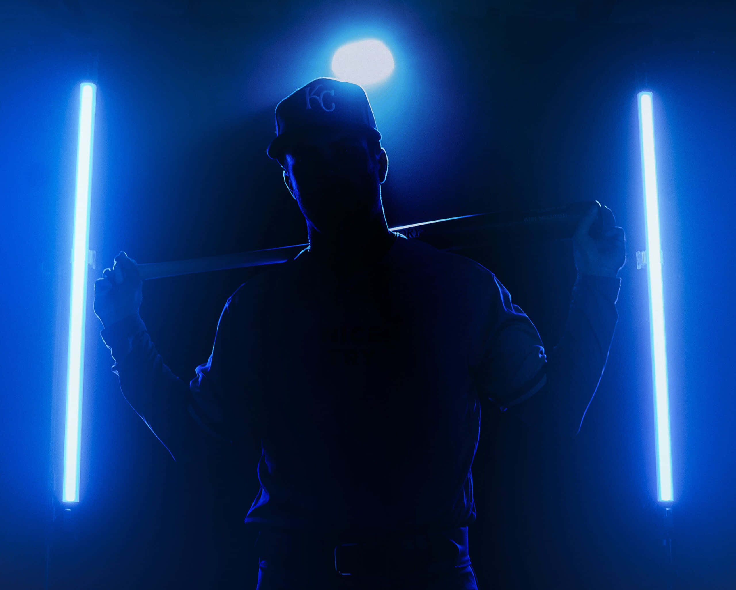 Blue Velvet, baseball player, silhouette, 2K Desktop Wallpaper
