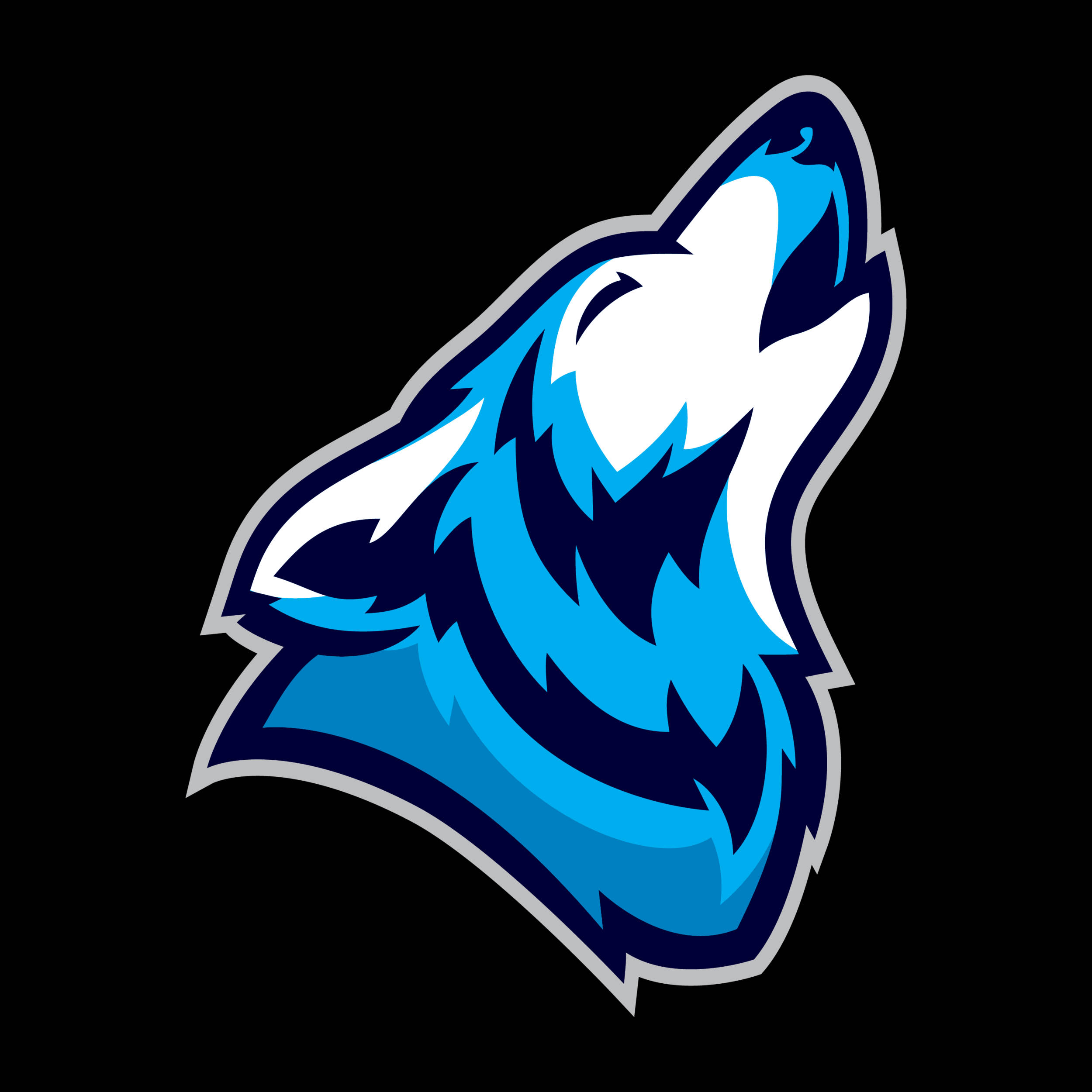Blue Wolf, blue and white, howling, Full HD Phone Wallpaper