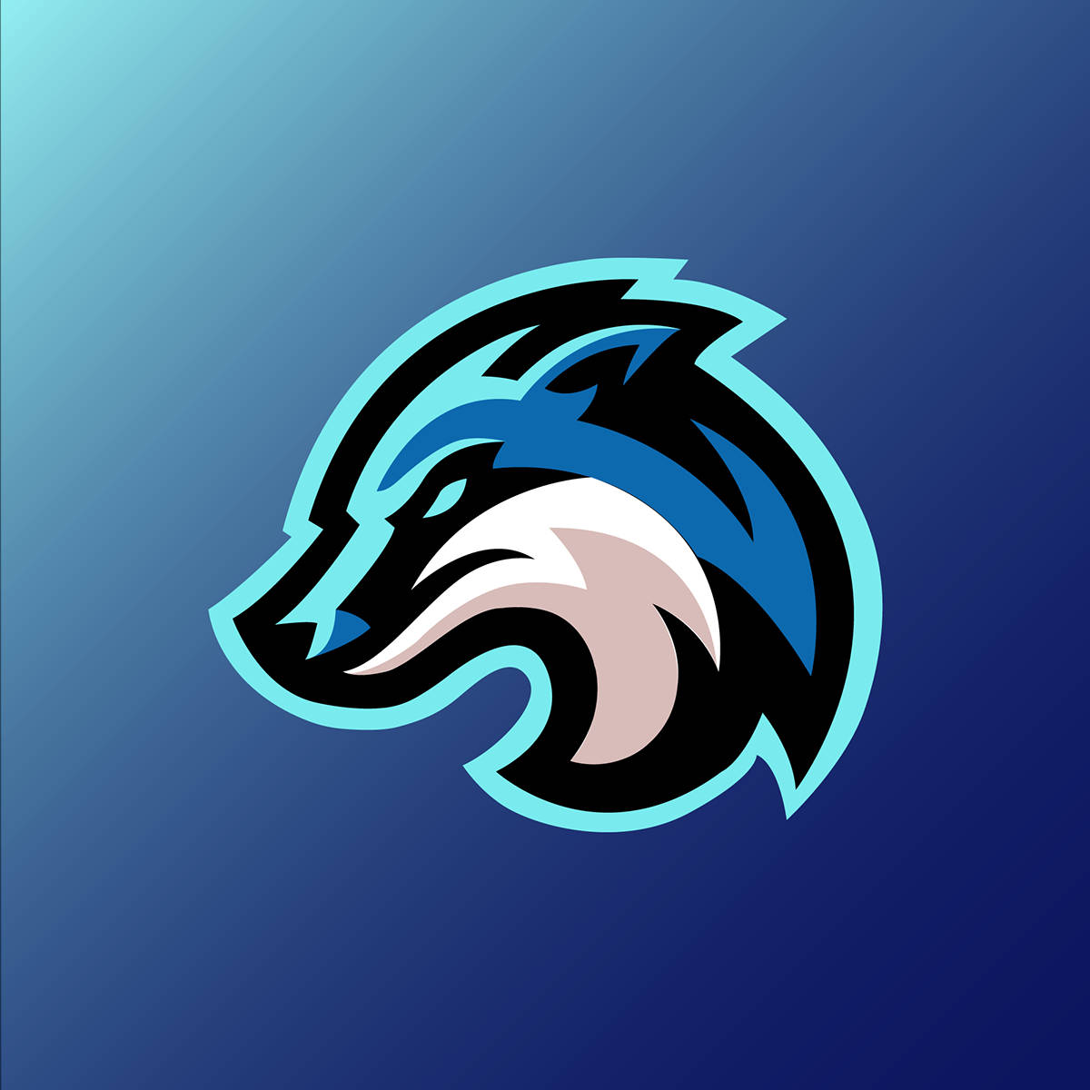 Blue Wolf Digital Logo, blue, black, SD Desktop Wallpaper
