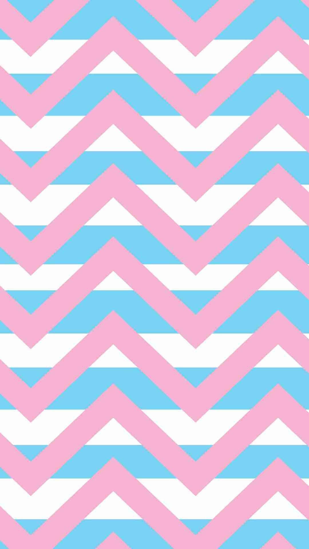 pink, light blue, chevron stripes, Full HD Phone Wallpaper