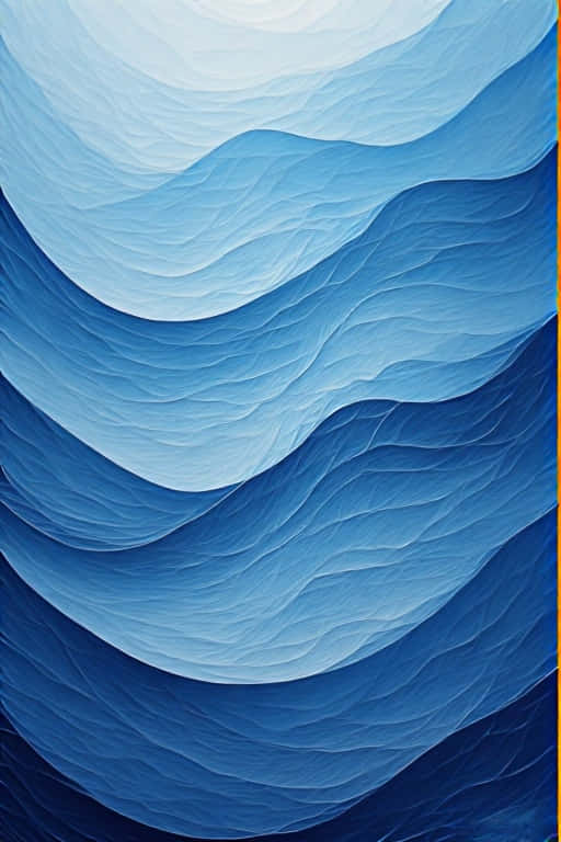minimalist blue ocean waves, gradient blues, serene flowing motion, SD Phone Wallpaper