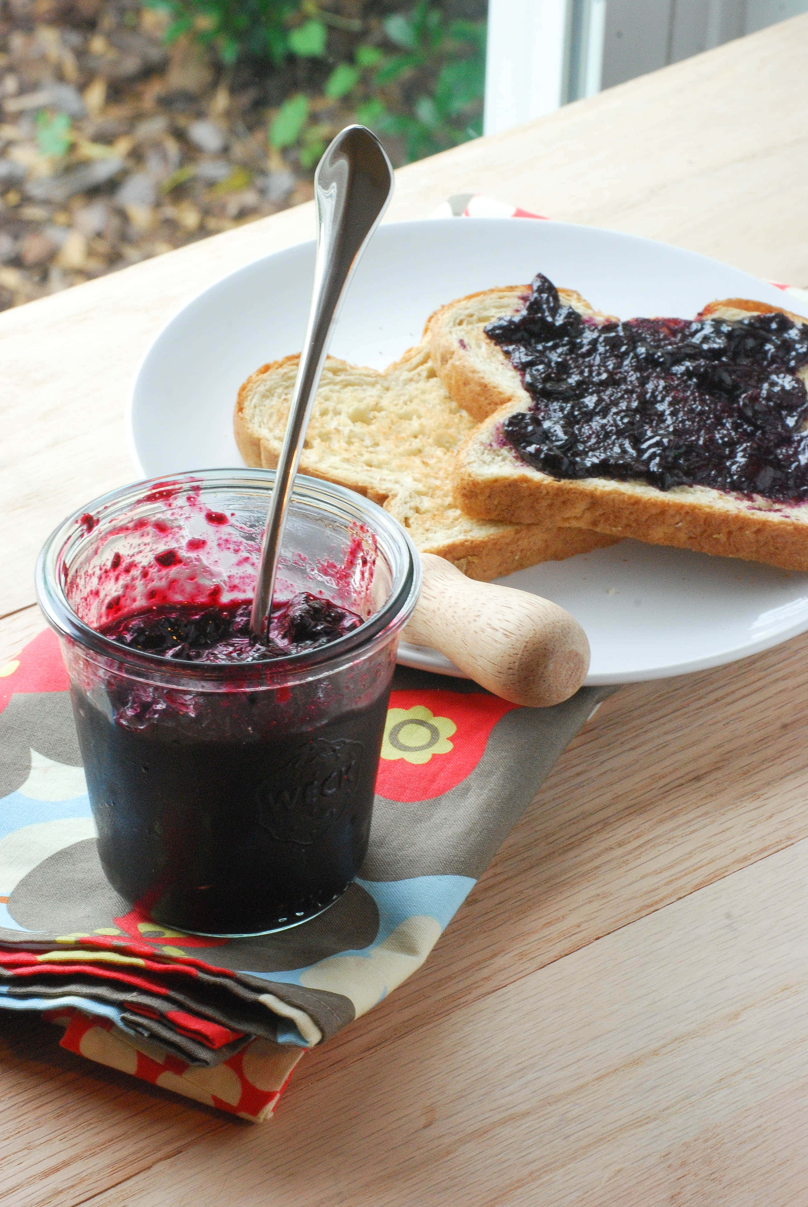 Blueberry Jam, dark berry jam, spoon, 4K Phone Wallpaper