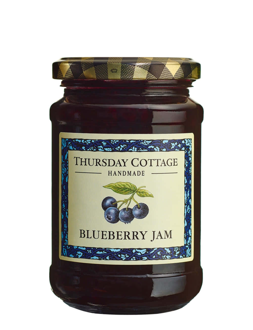 blueberry jam, glass jar, checkered lid, HD Phone Wallpaper