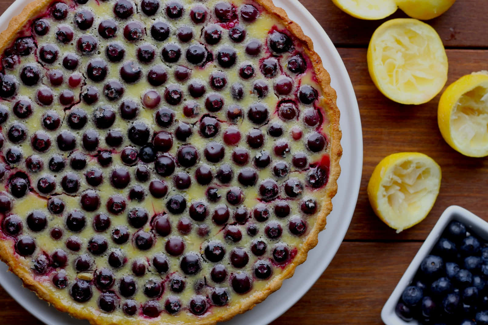 Blueberries Tart, golden blueberry tart, fresh berries, HD Desktop Wallpaper