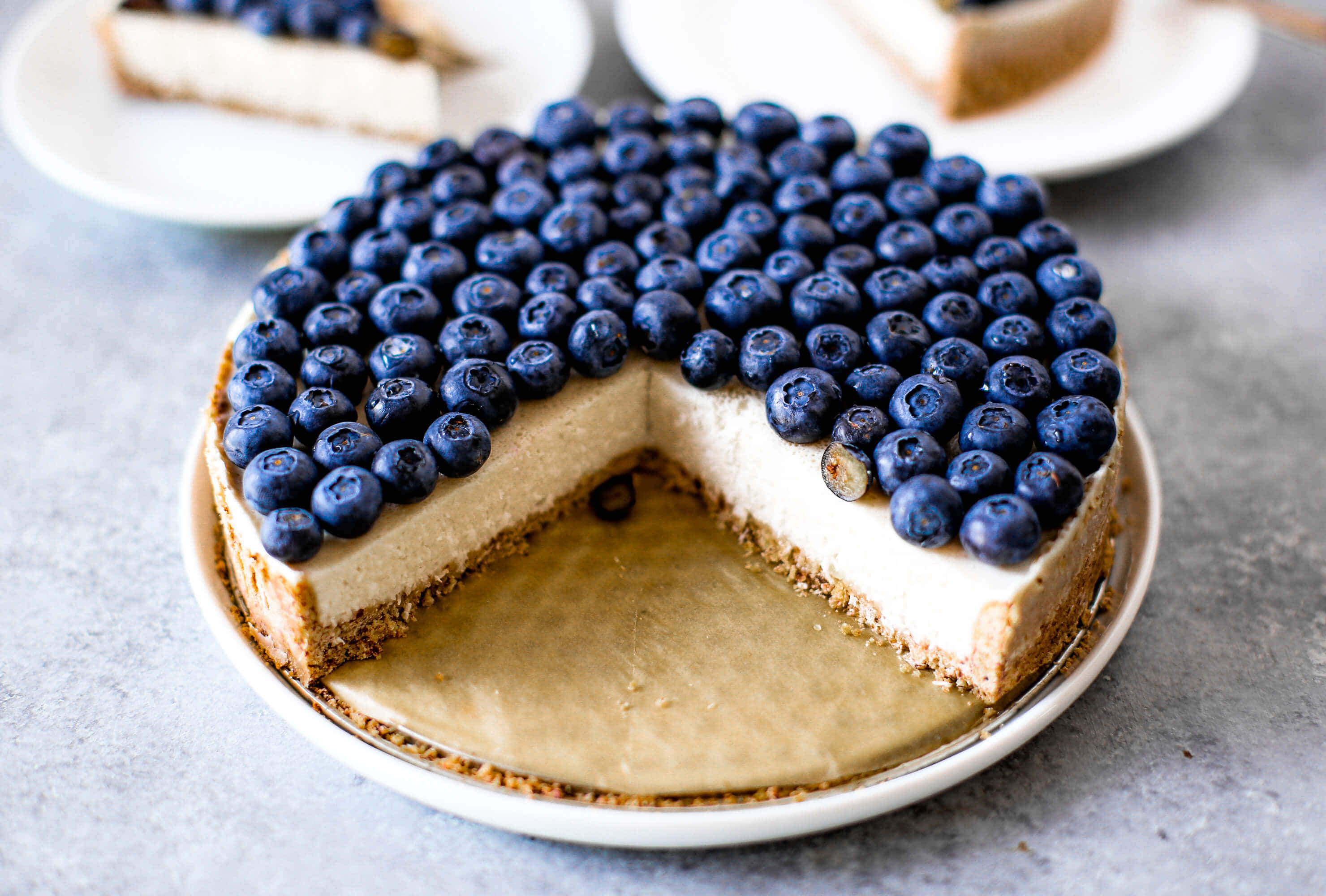 Blueberry Pie, cheesecake, fresh blueberries, 2K Desktop Wallpaper