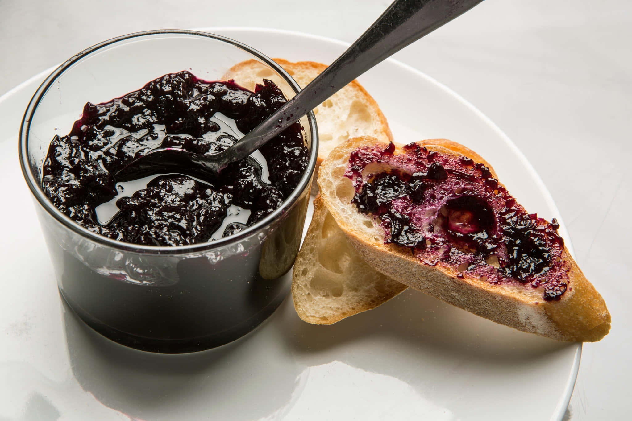 blueberry jam, dark purple berry jam, glass jar, Full HD Desktop Wallpaper