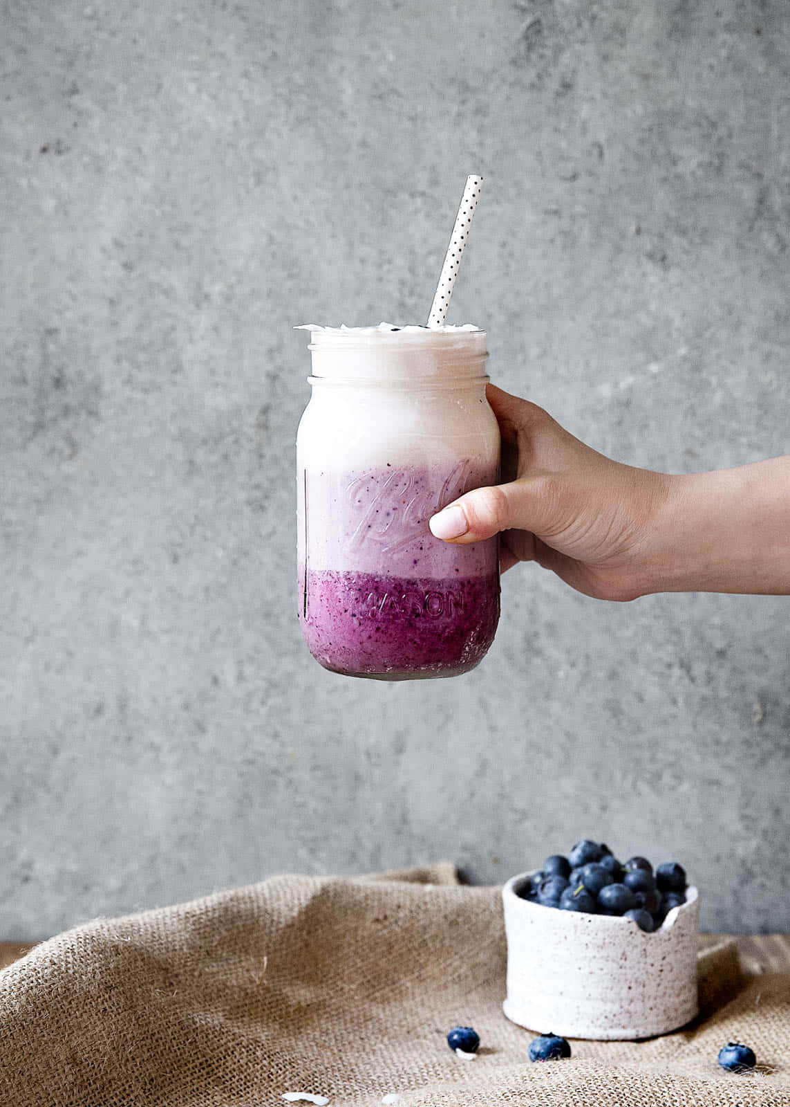 blueberry smoothie, mason jar, layered blueberry smoothie, HD Phone Wallpaper