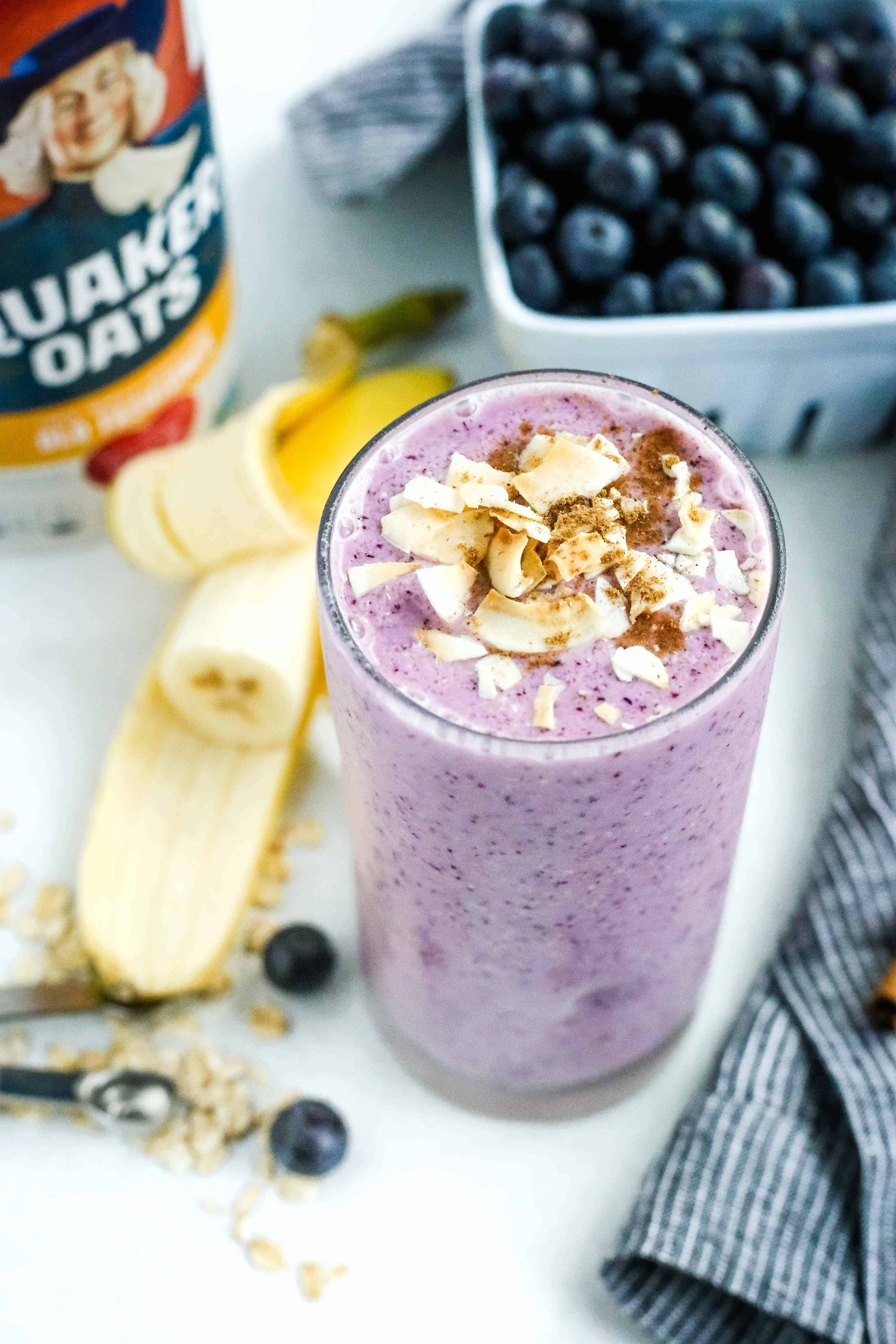 Blueberry Smoothie, coconut flakes, cinnamon, 5K Phone Wallpaper
