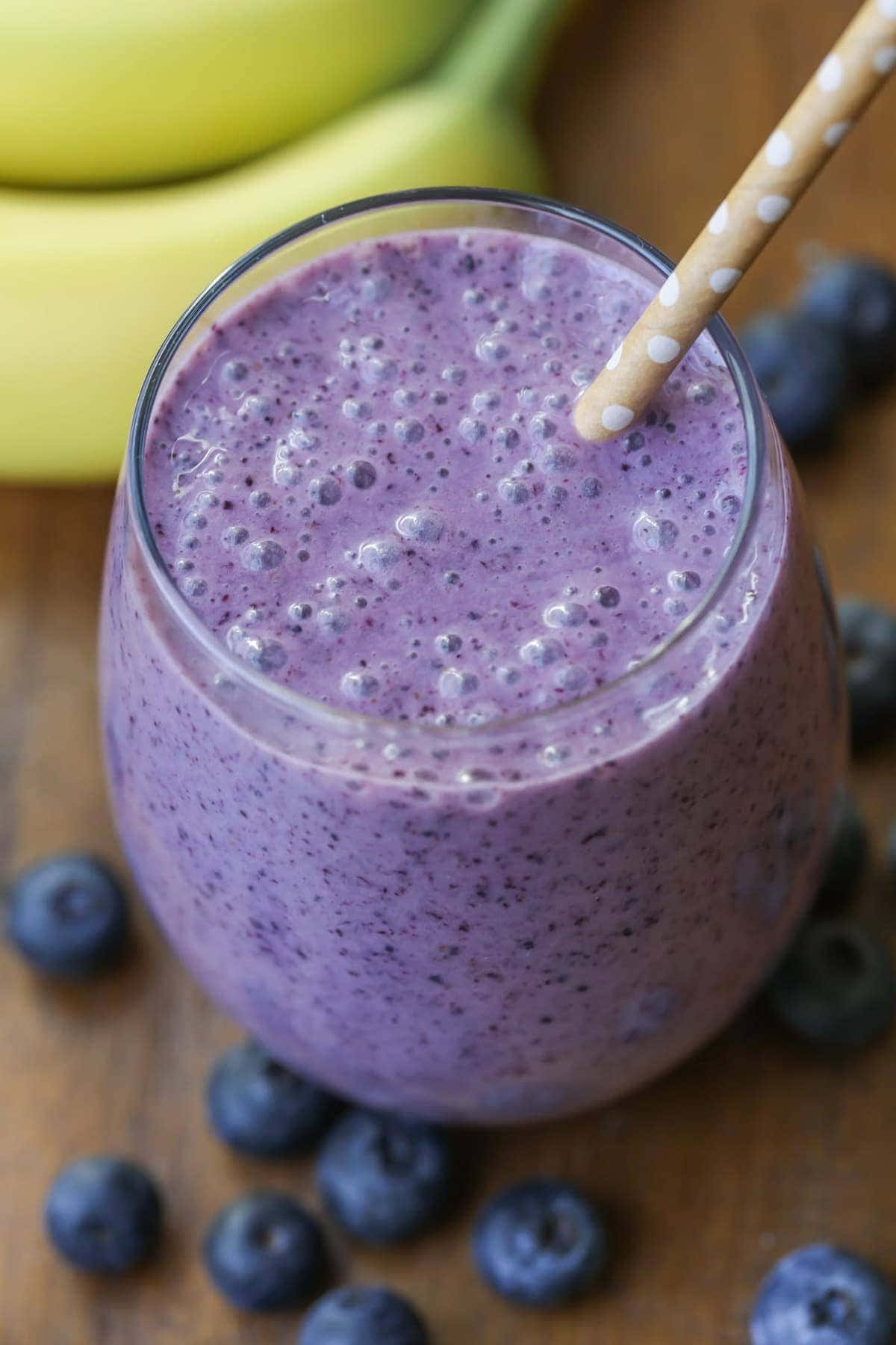 blueberry smoothie, polka dot straw, glass, HD Phone Wallpaper
