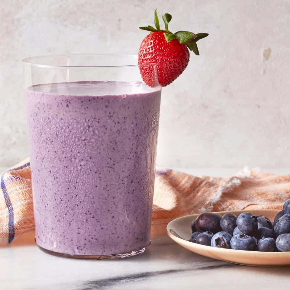 Blueberry Smoothie, vibrant purple, glass, SD Desktop Wallpaper