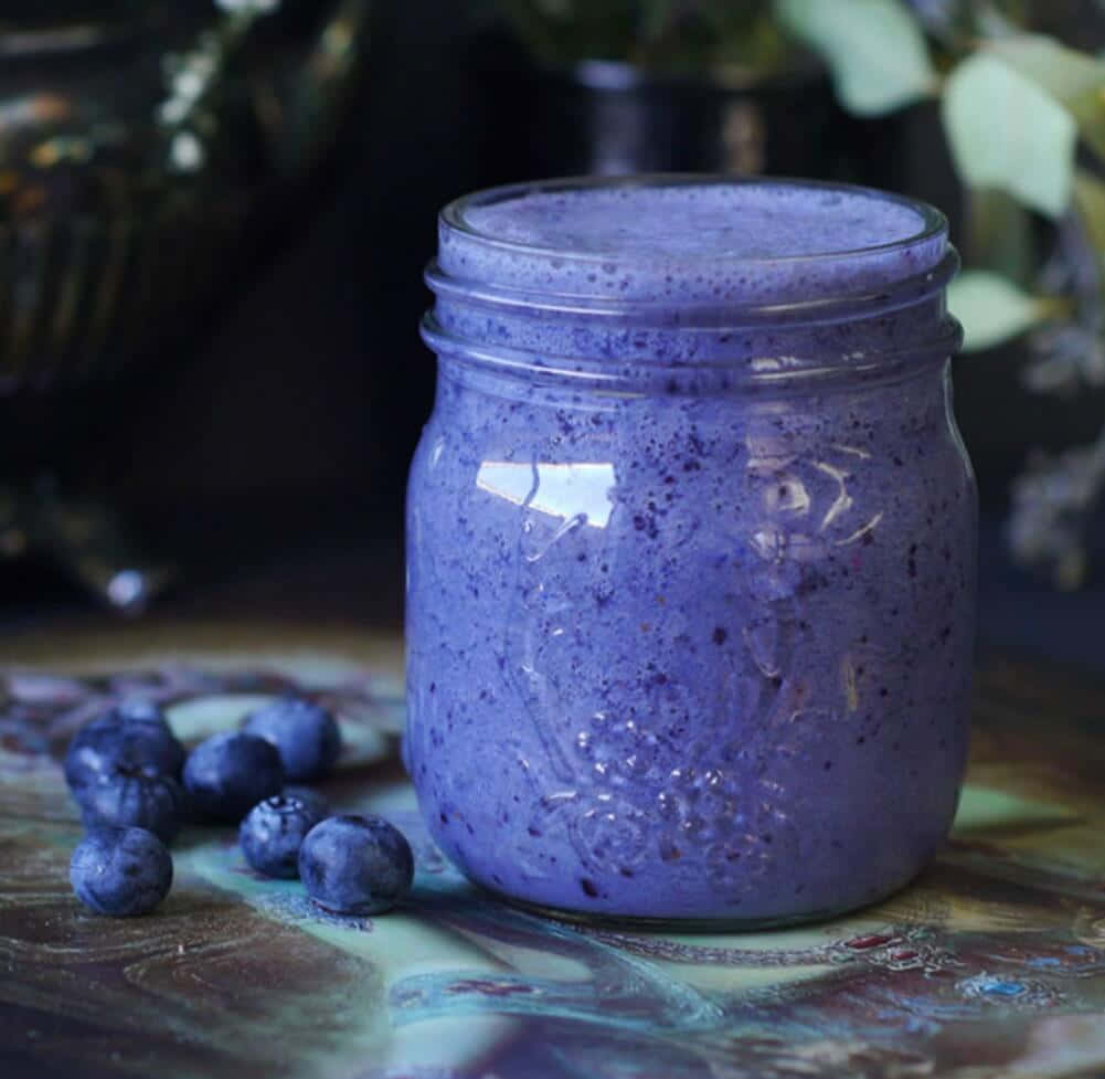 blueberry smoothie, vibrant purple, glass jar, SD Desktop Wallpaper