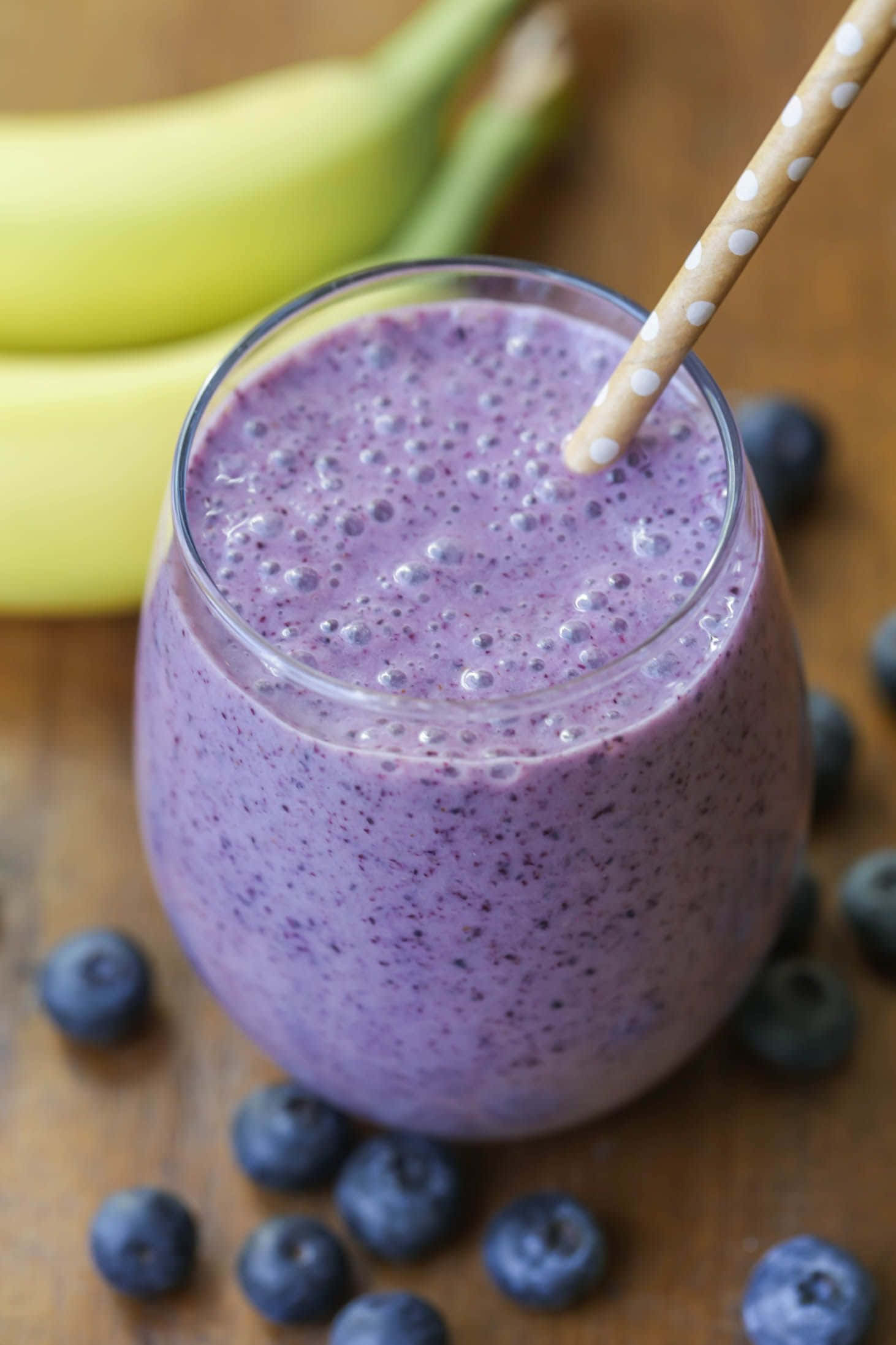 Blueberry Smoothie, vibrant purple, polka dot straw, Full HD Phone Wallpaper