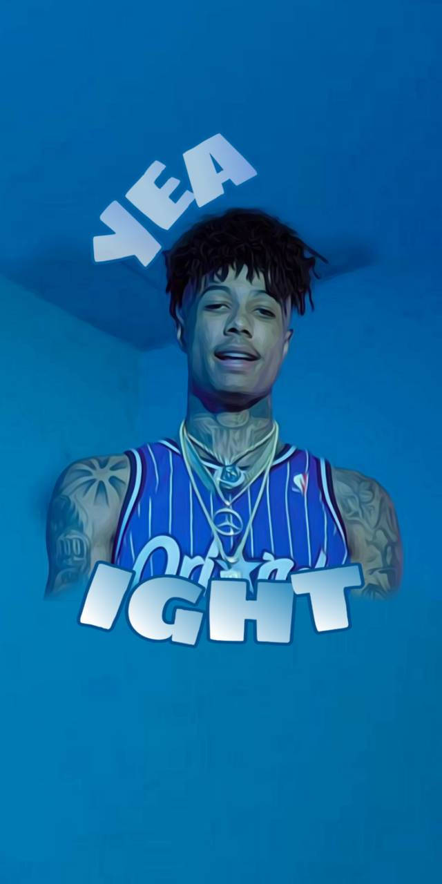 Blueface, blue jersey, solid blue background, HD Phone Wallpaper