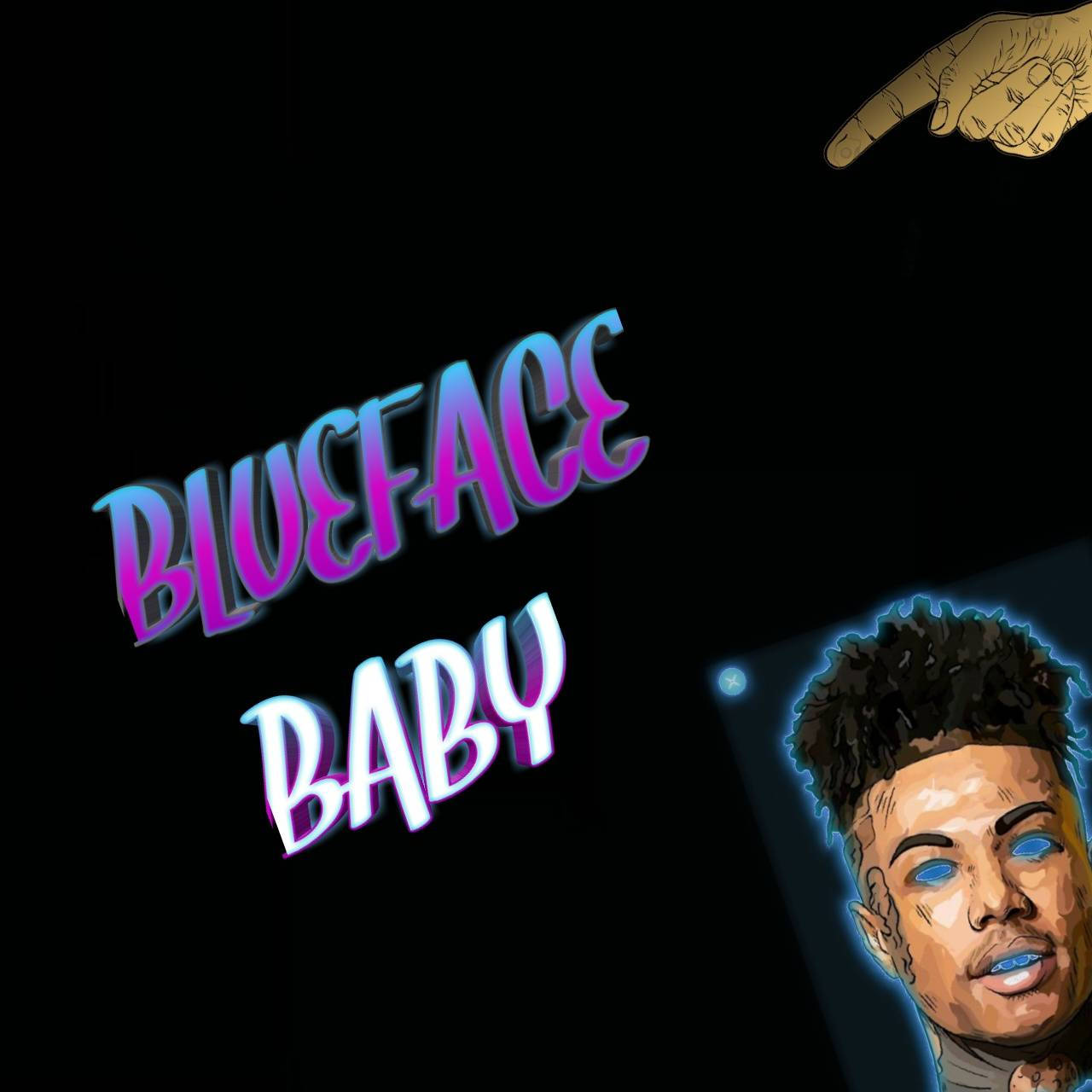 Blueface, baby blue eyes, neon text, HD Desktop Wallpaper
