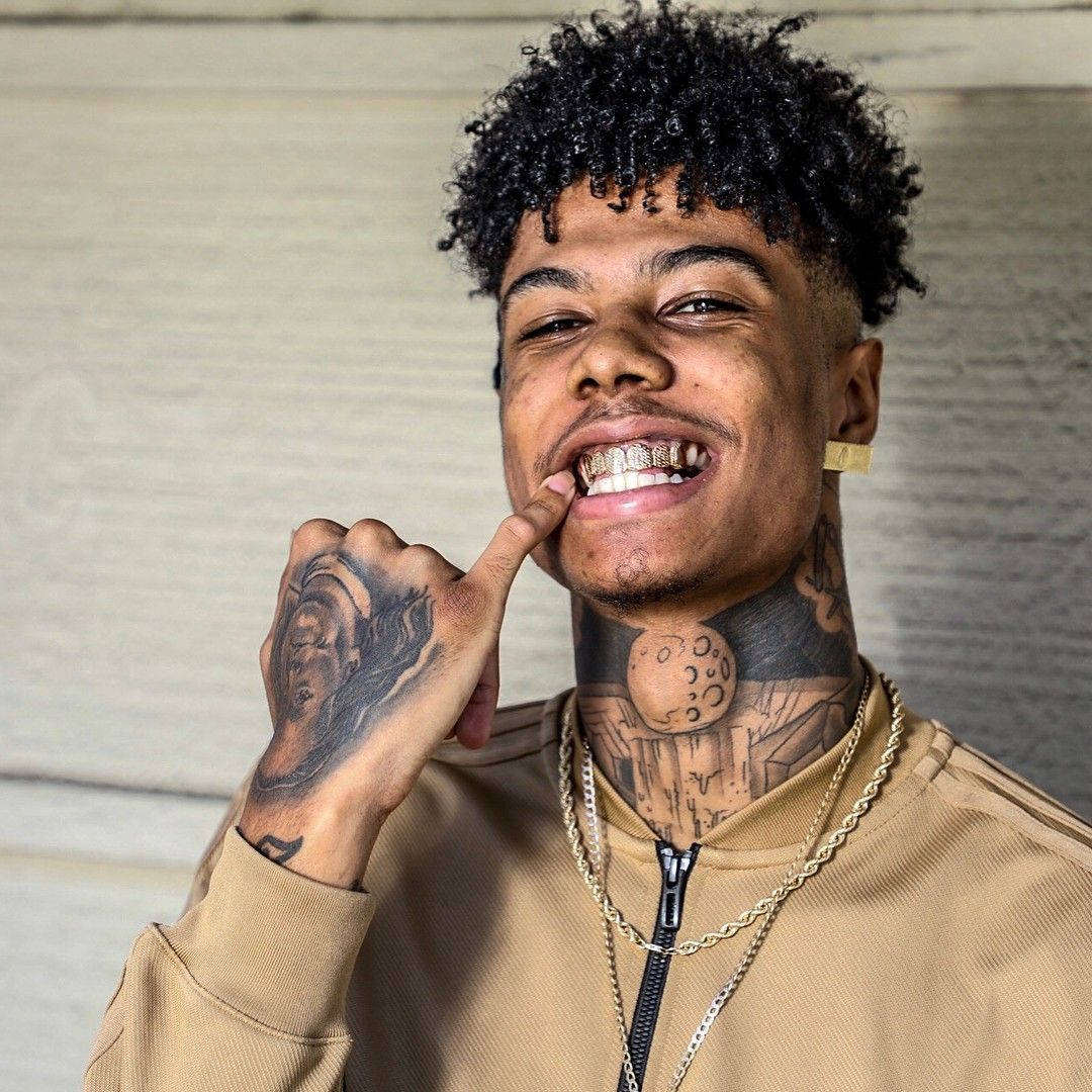 Blueface, diamond grillz, curly hair, SD Desktop Wallpaper