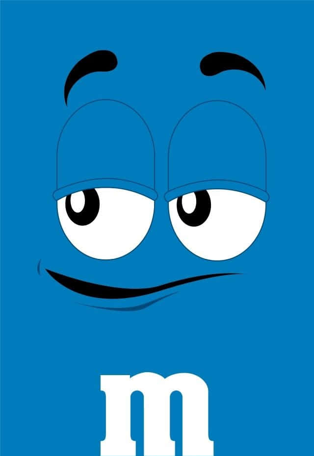Blue M, smiley face, M&M character, SD Phone Wallpaper