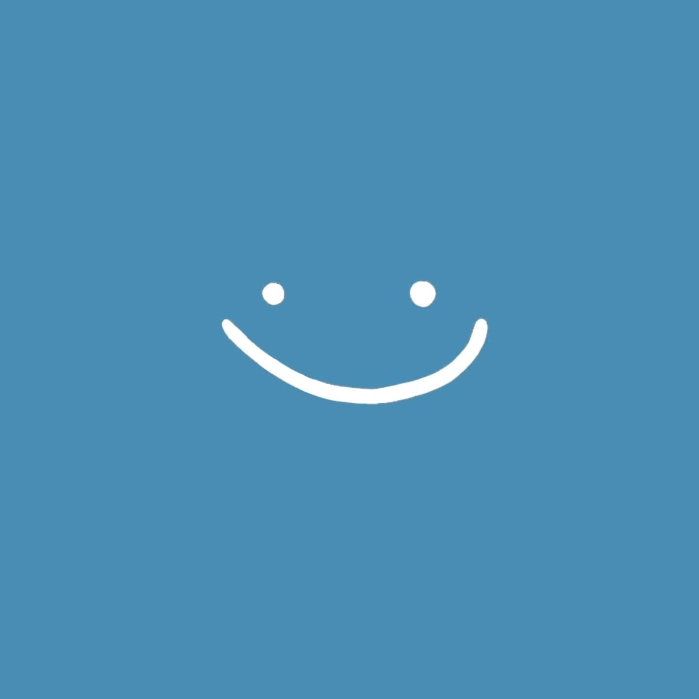 smiley face, white smiley face, solid blue background, HD Desktop Wallpaper