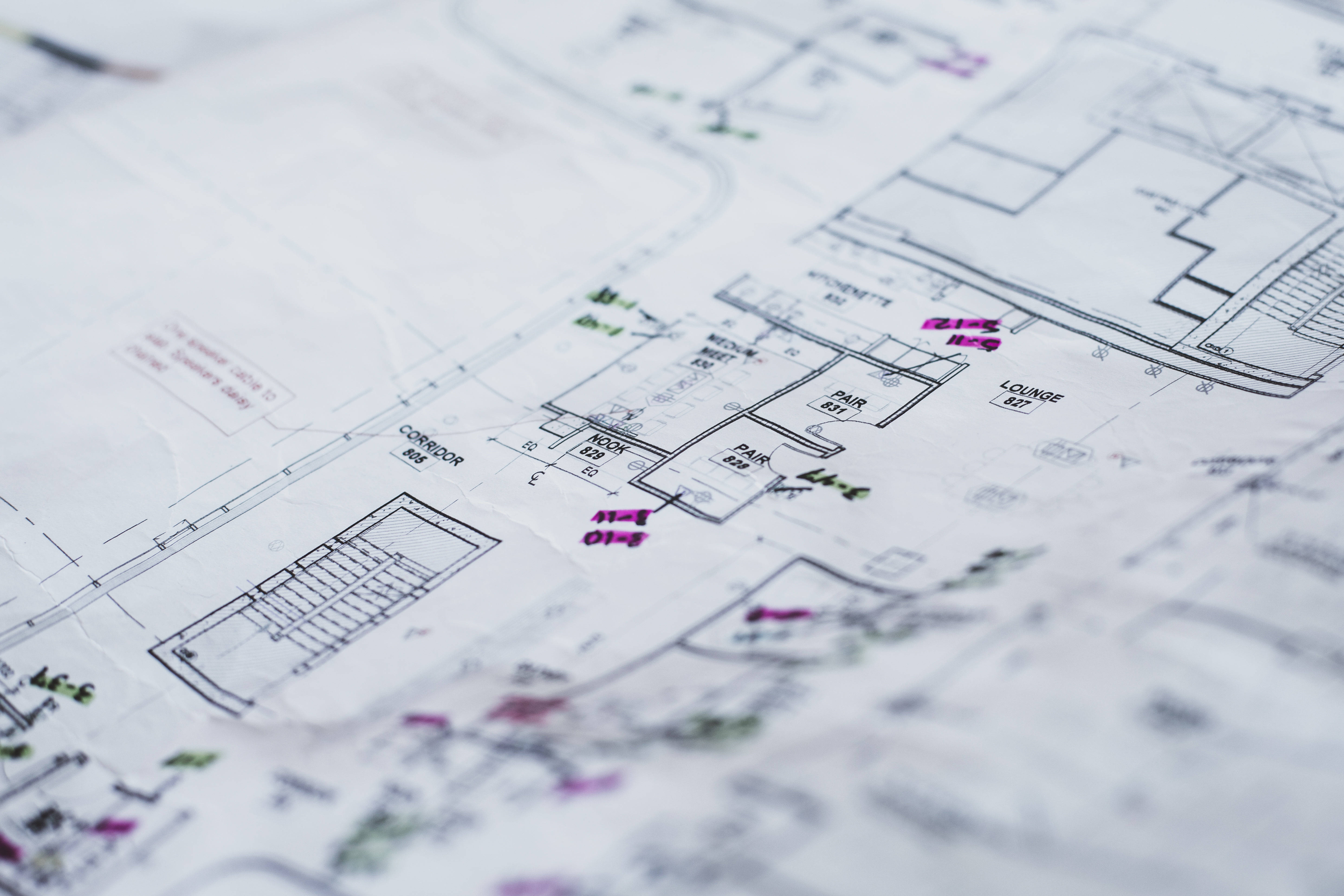 blueprint, white paper, handwritten notes, 5K Desktop Wallpaper