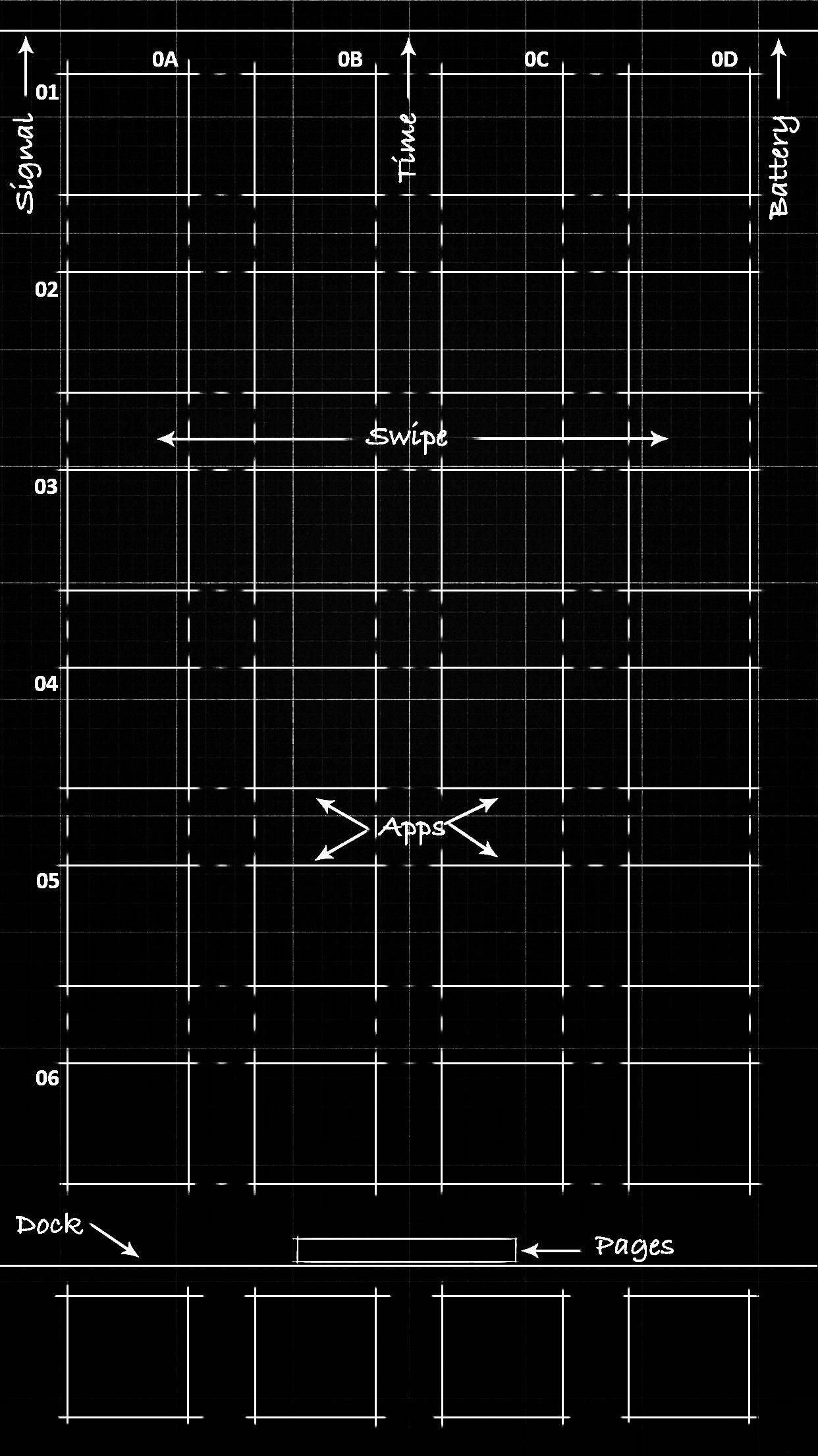 monochrome, white grid interface, black background, Full HD Phone Wallpaper